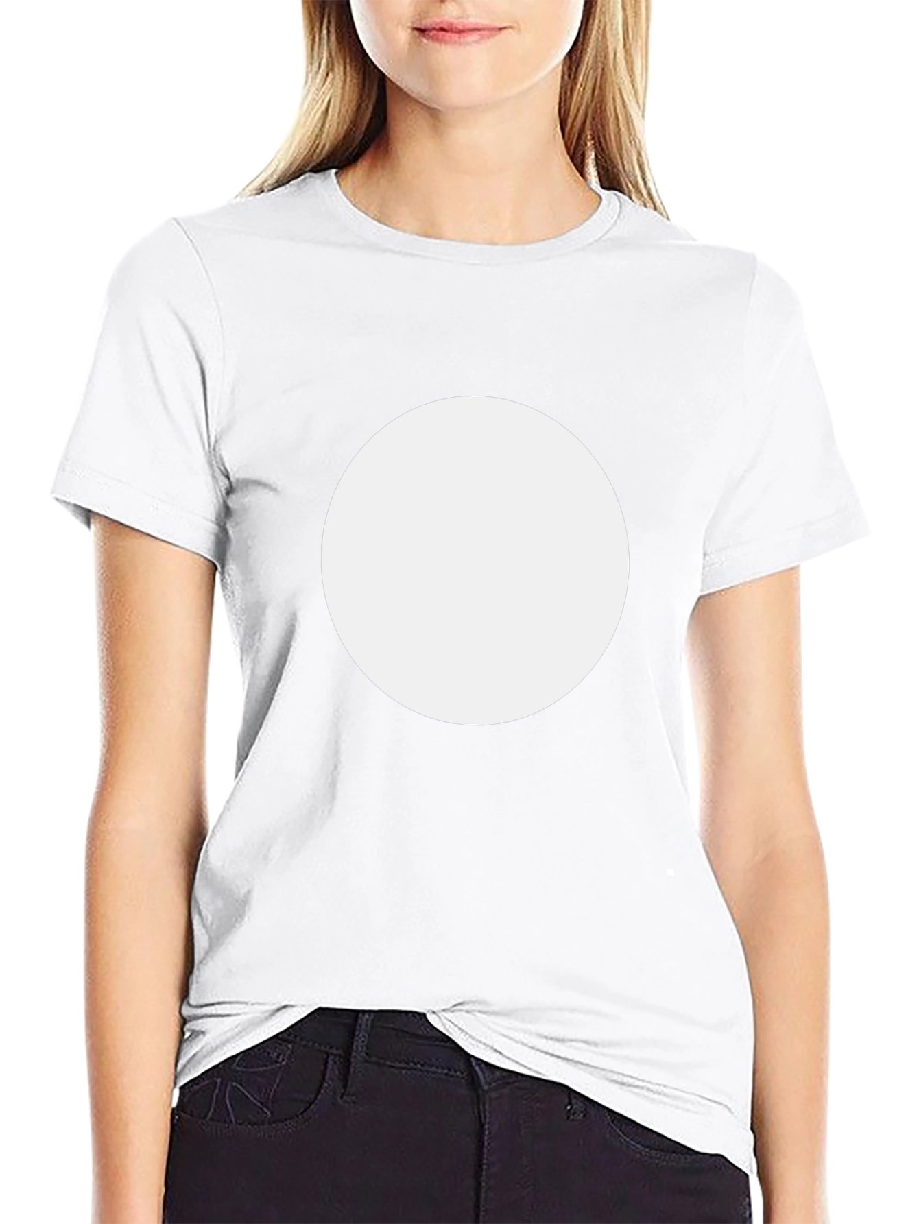 Minimalist Black T-Shirt with White Circle Design
