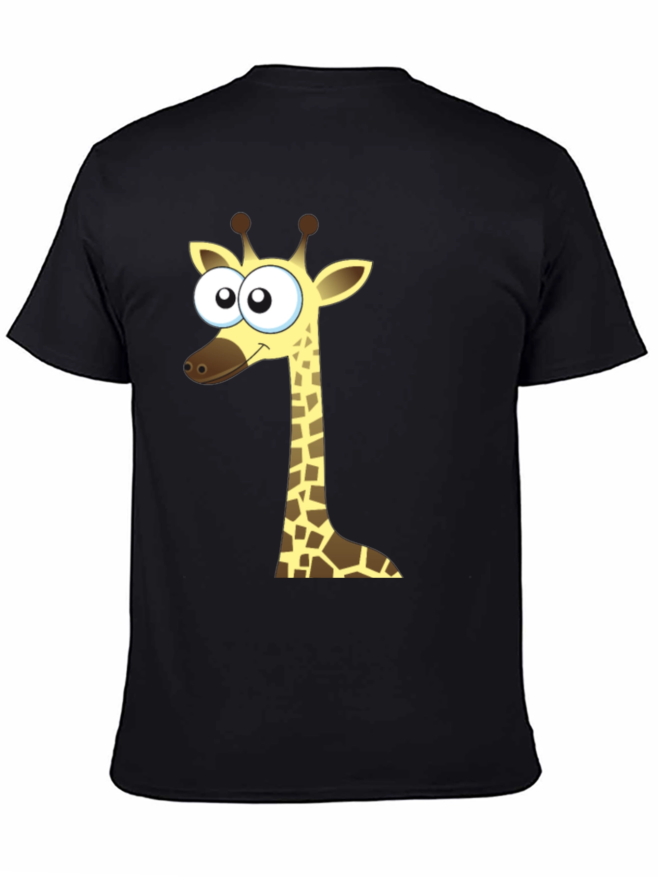 Cartoon Giraffe Black T-Shirt