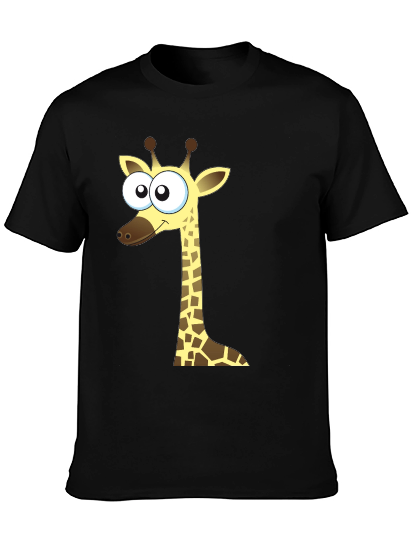 Cartoon Giraffe Black T-Shirt
