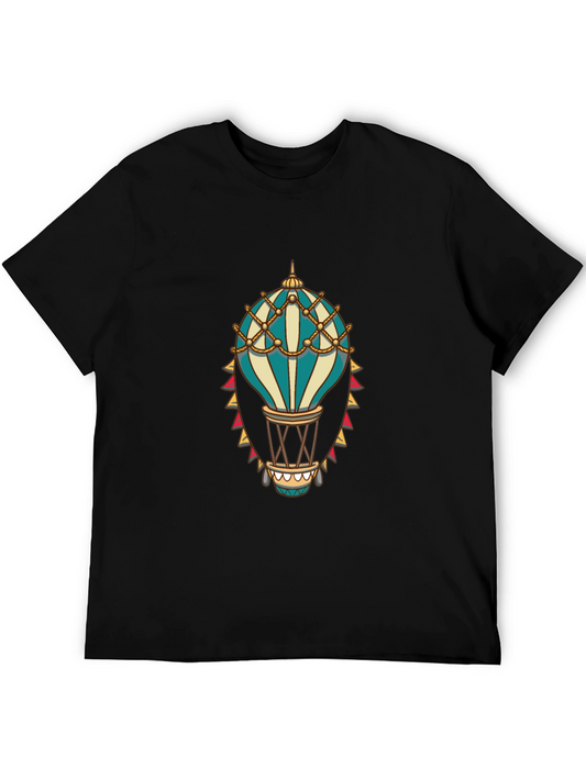 Hot Air Balloon Graphic Tee - Steampunk Style