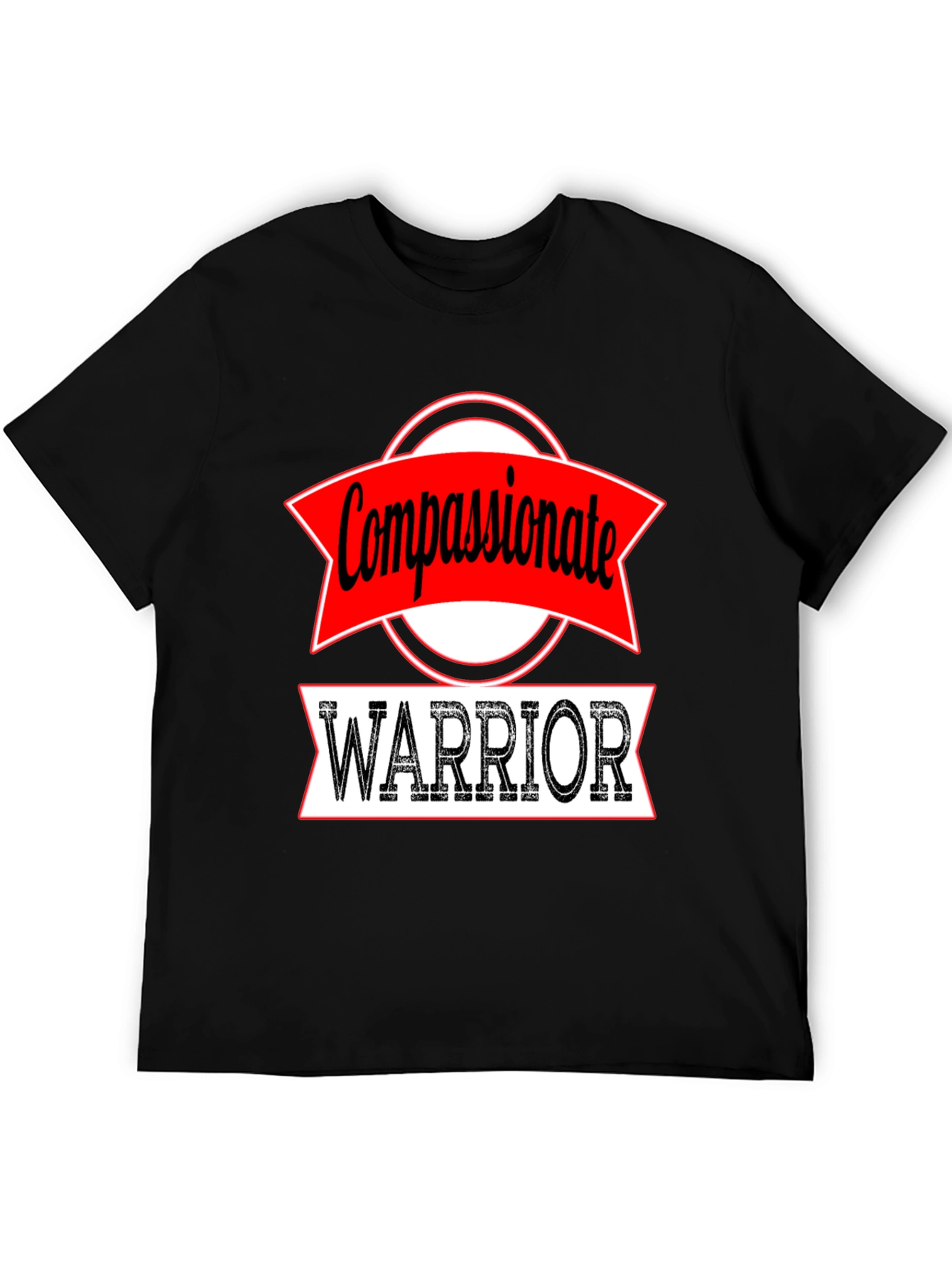 Compassionate Warrior Graphic Tee - Black Cotton T-Shirt