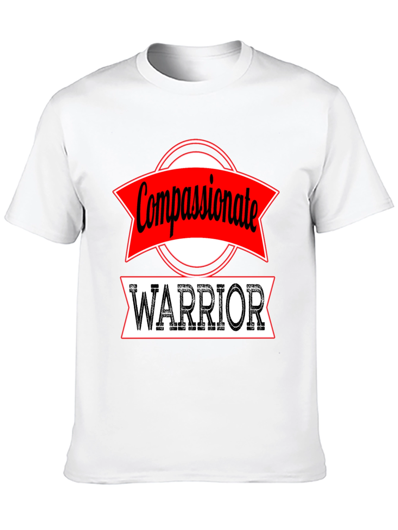 Compassionate Warrior Graphic Tee - Black Cotton T-Shirt
