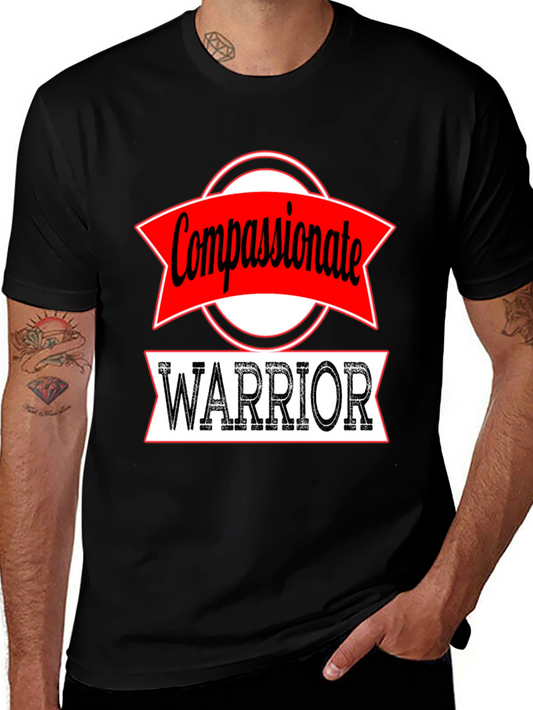 Compassionate Warrior Graphic Tee - Black Cotton T-Shirt