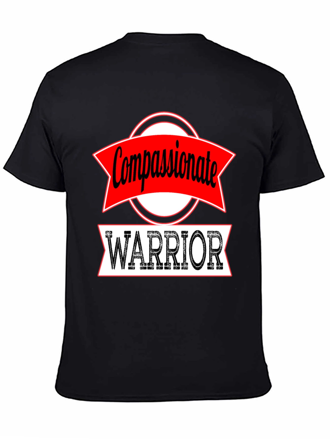 Compassionate Warrior Graphic Tee - Black Cotton T-Shirt