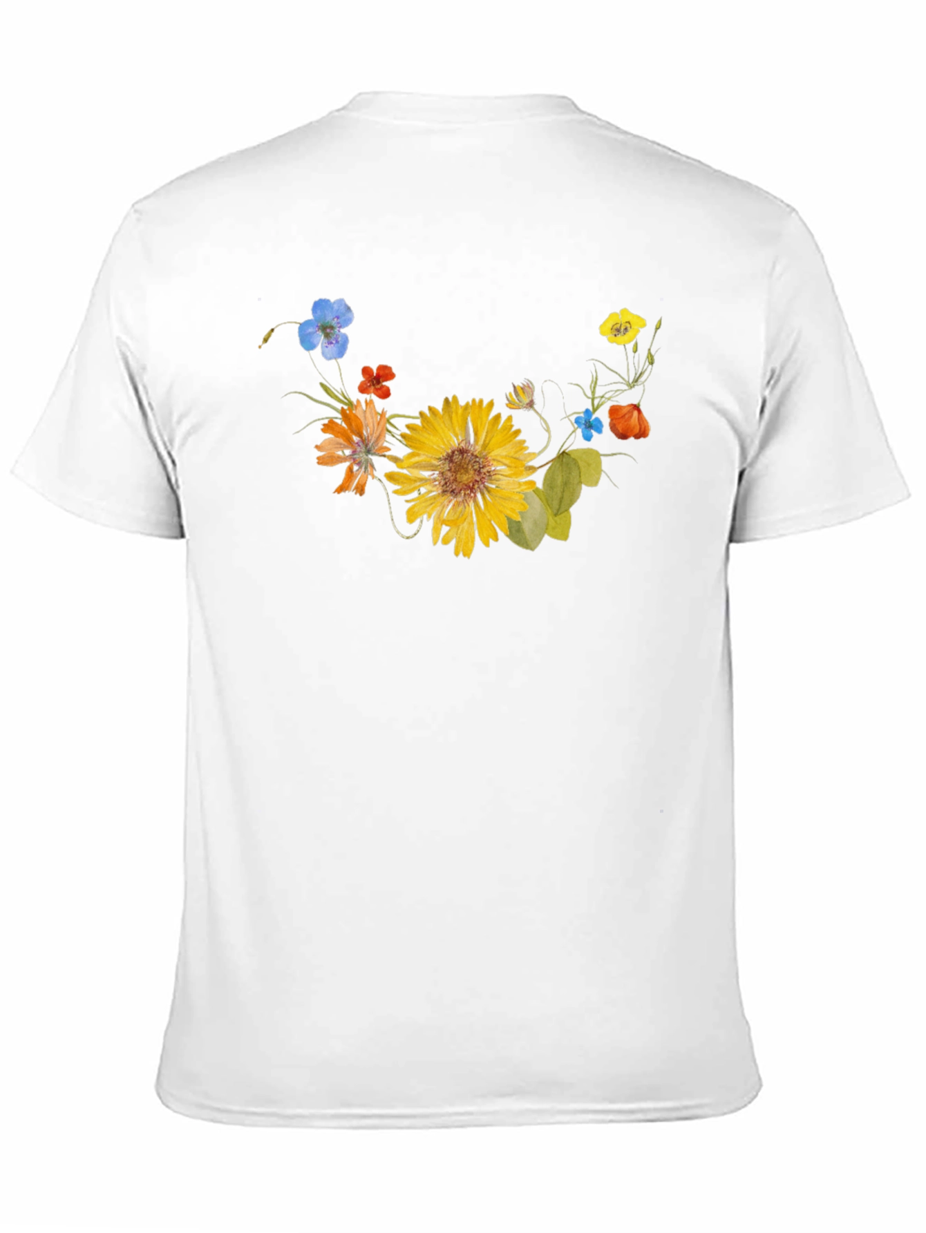 Floral Graphic Tee - Black Cotton T-Shirt