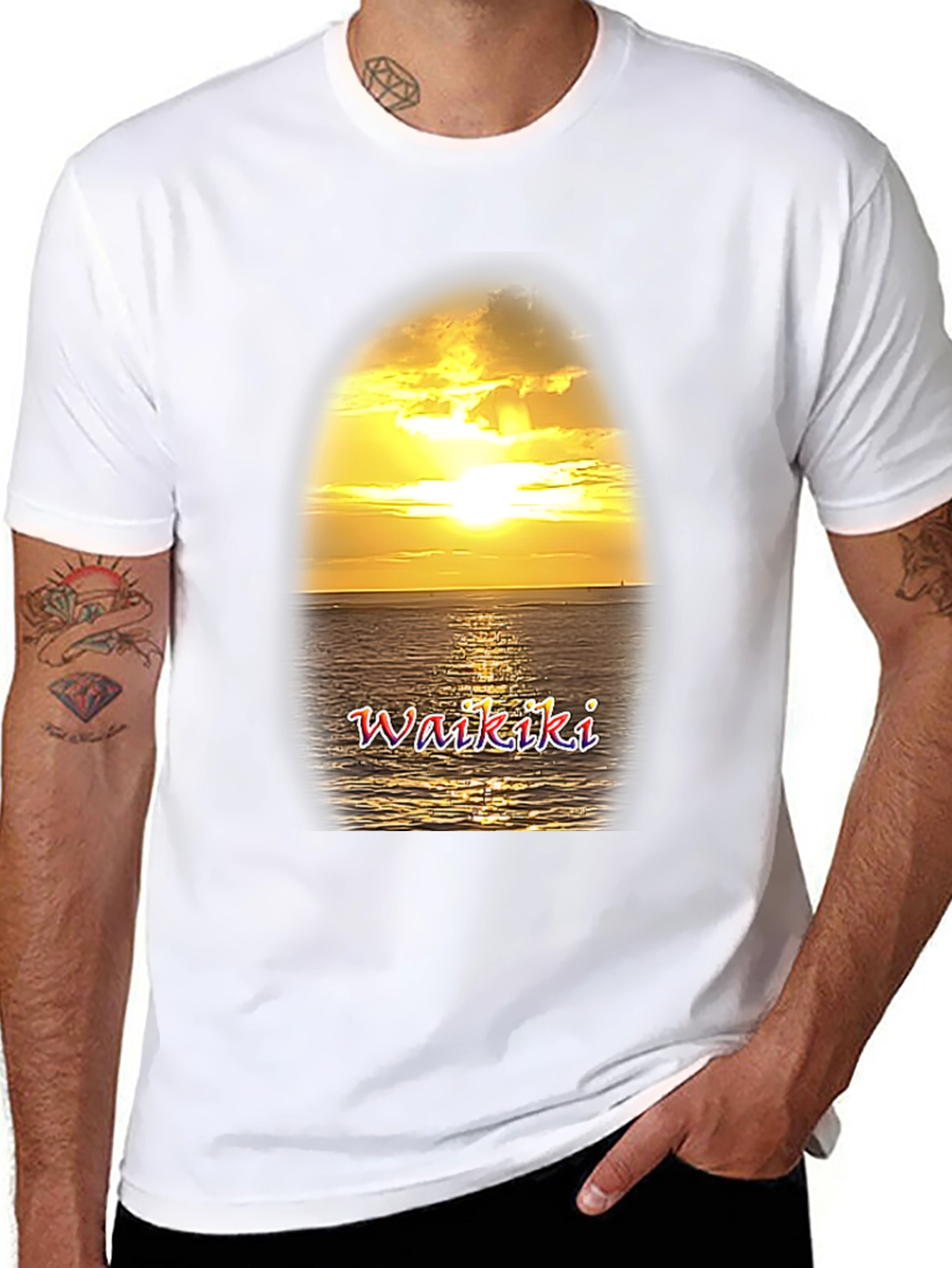 Waikiki Sunset Graphic T-Shirt