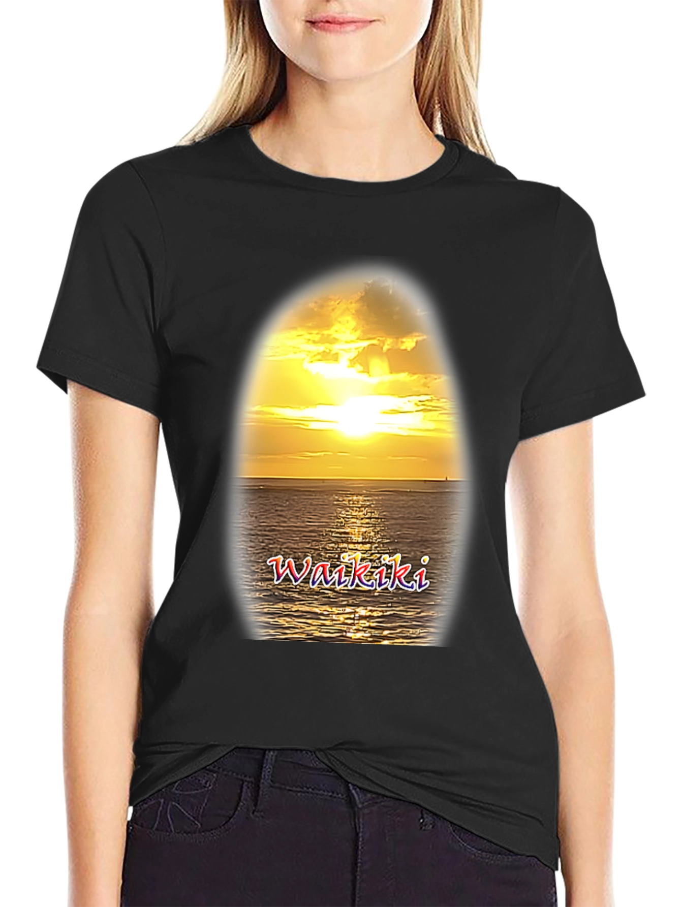 Waikiki Sunset Graphic T-Shirt