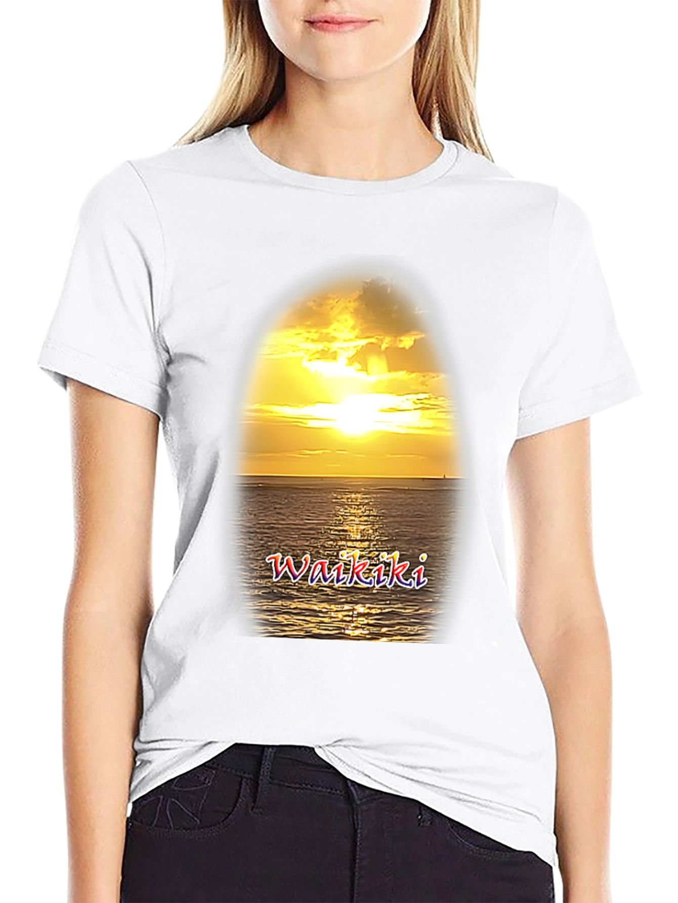Waikiki Sunset Graphic T-Shirt
