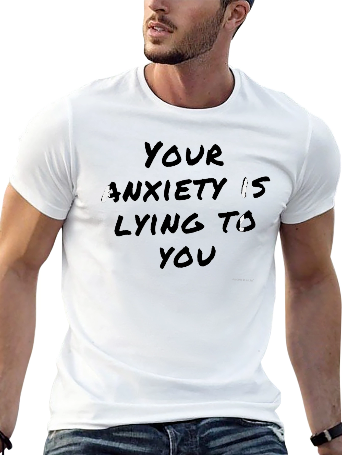 Anxiety Awareness Black Crewneck T-Shirt
