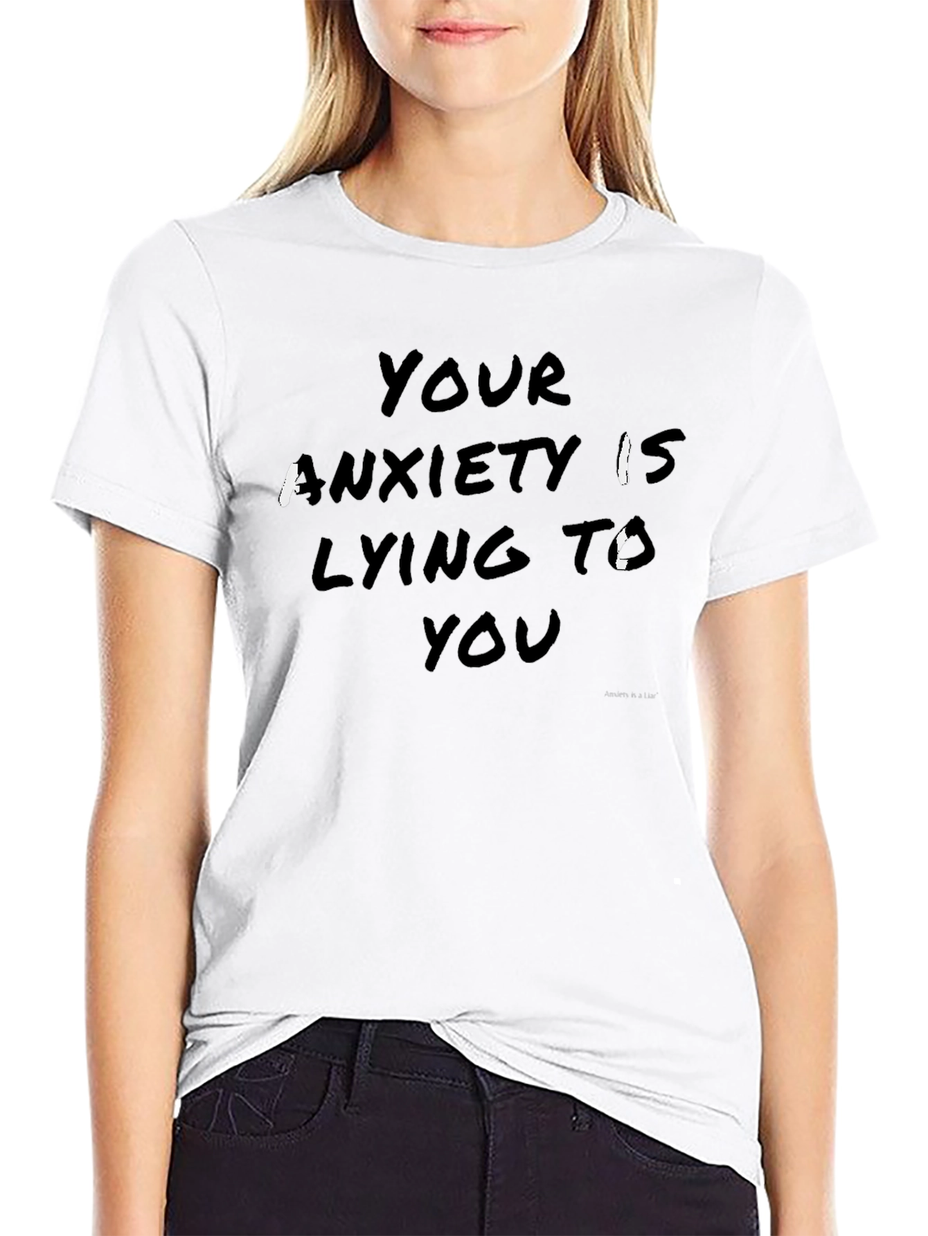 Anxiety Awareness Black Crewneck T-Shirt