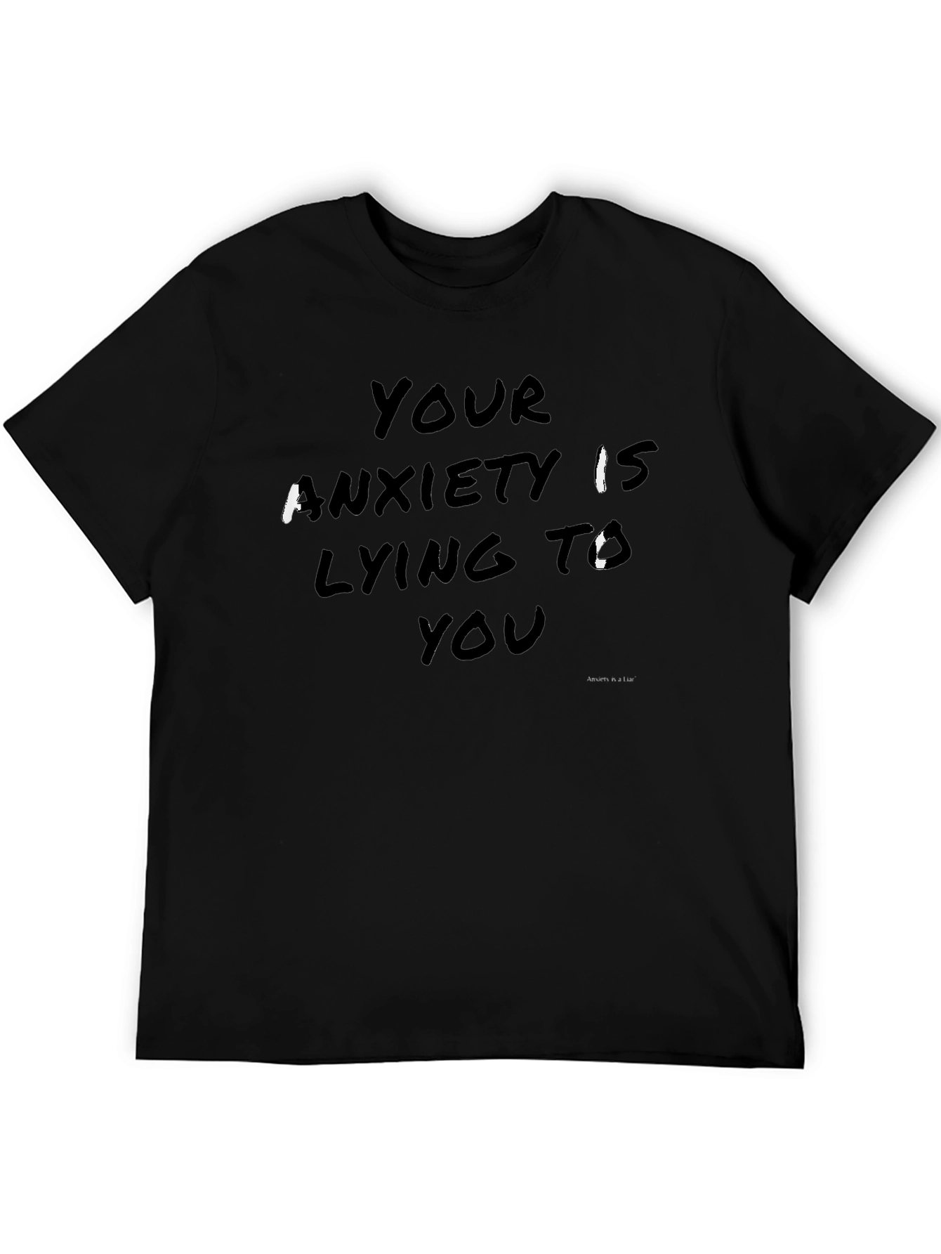 Anxiety Awareness Black Crewneck T-Shirt