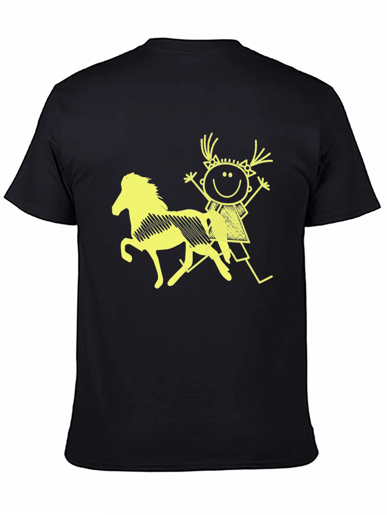 Black Tee w/ Girl Riding Horse Graphic