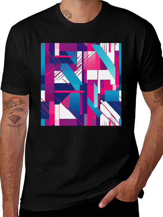 Abstract Geometric Graphic T-Shirt - Stylish & Modern