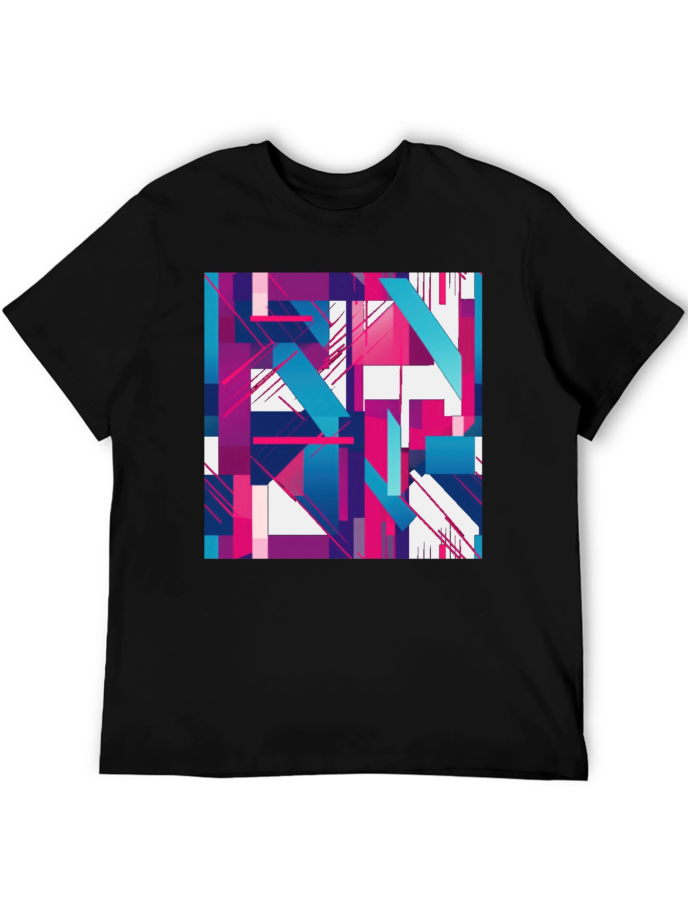 Abstract Geometric Graphic T-Shirt - Stylish & Modern