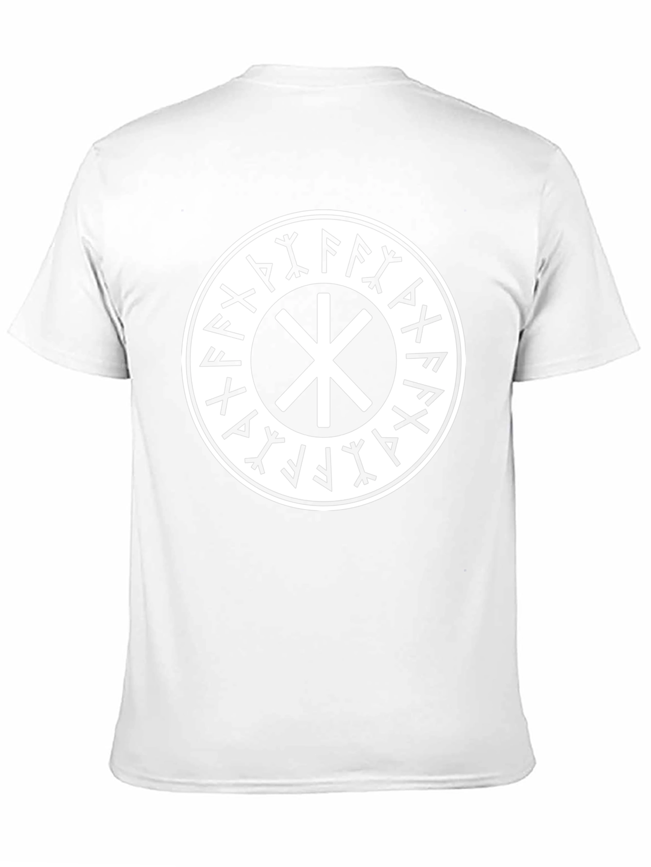 Black T-Shirt with Valknut Circle Design