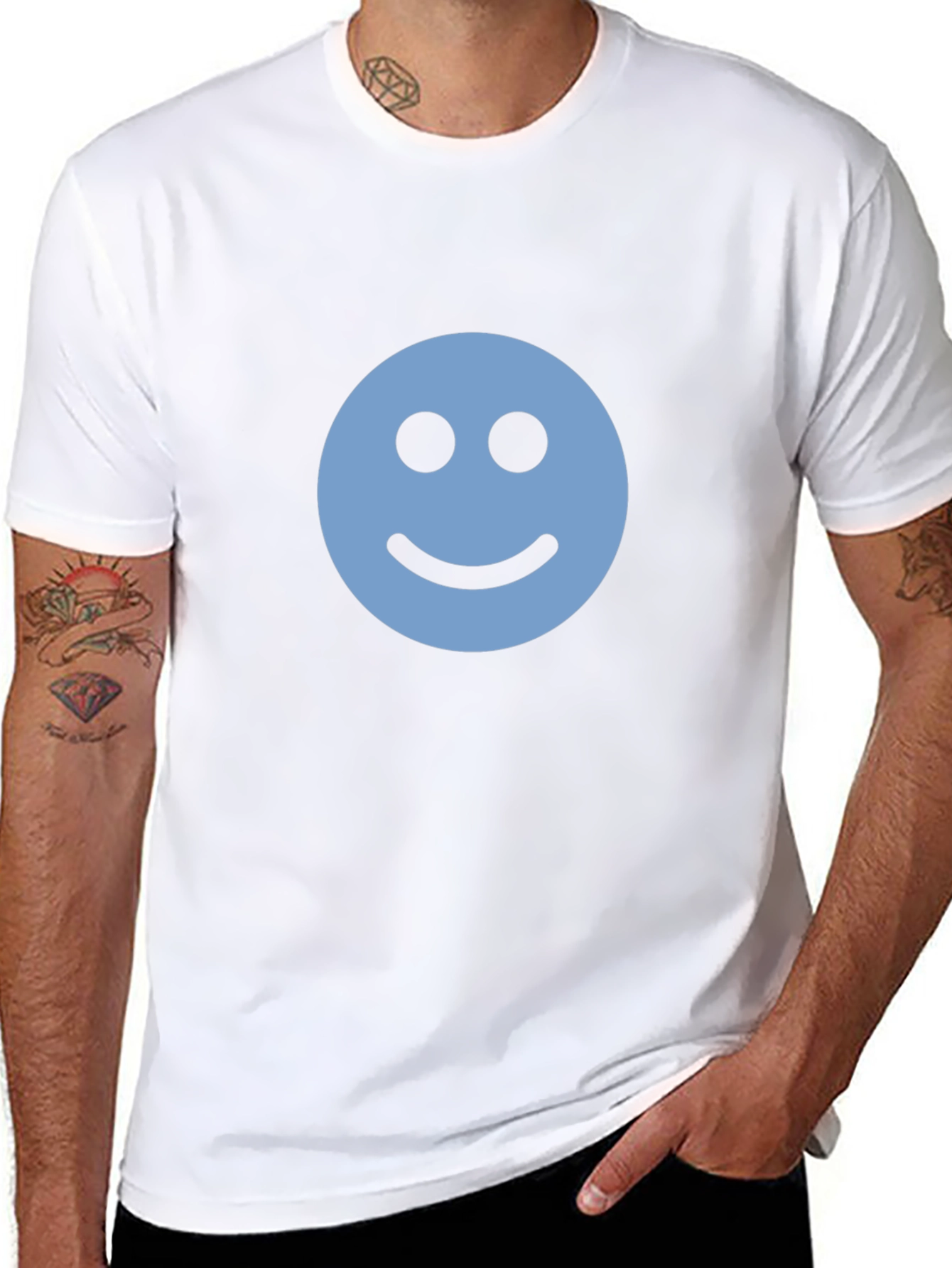 Smiley Face Graphic Tee - Soft Cotton Comfort