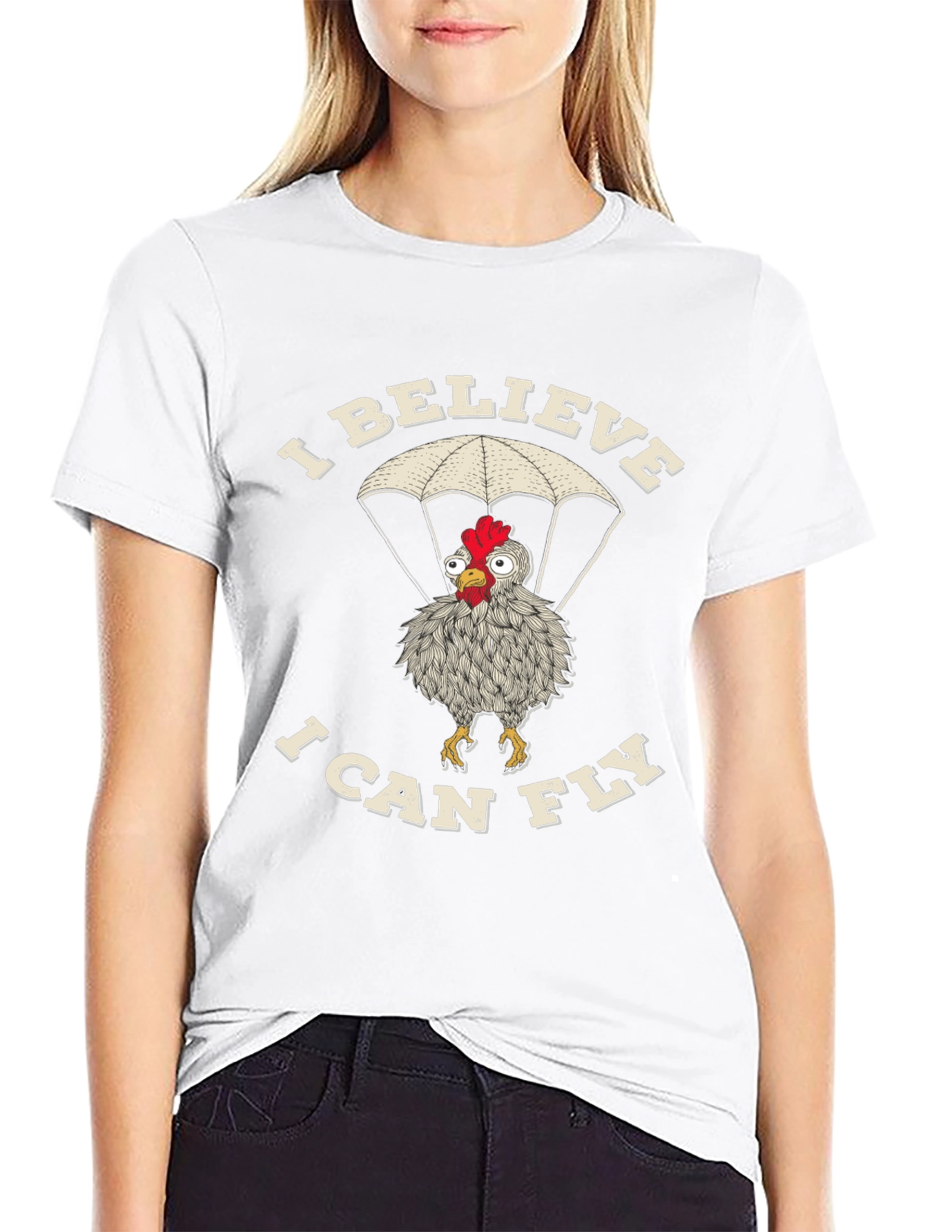 I Believe I Can Fly Chicken T-Shirt