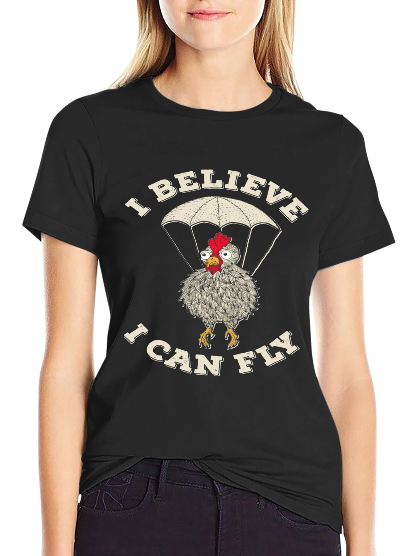 I Believe I Can Fly Chicken T-Shirt