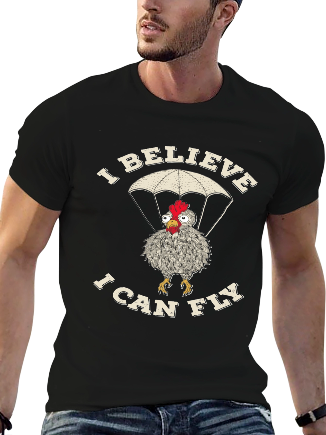 I Believe I Can Fly Chicken T-Shirt