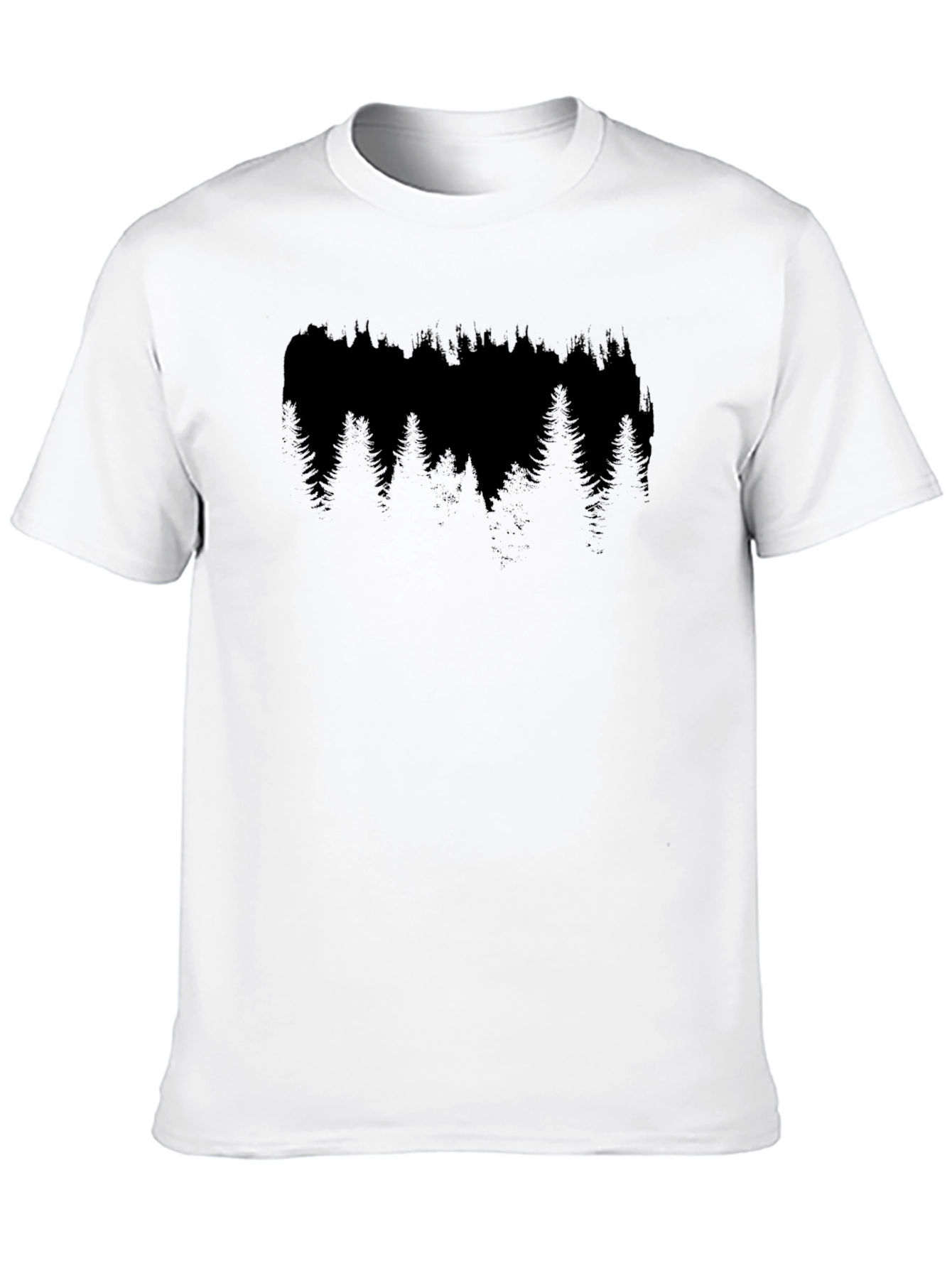 Mens Black Forest Tree Graphic T-Shirt