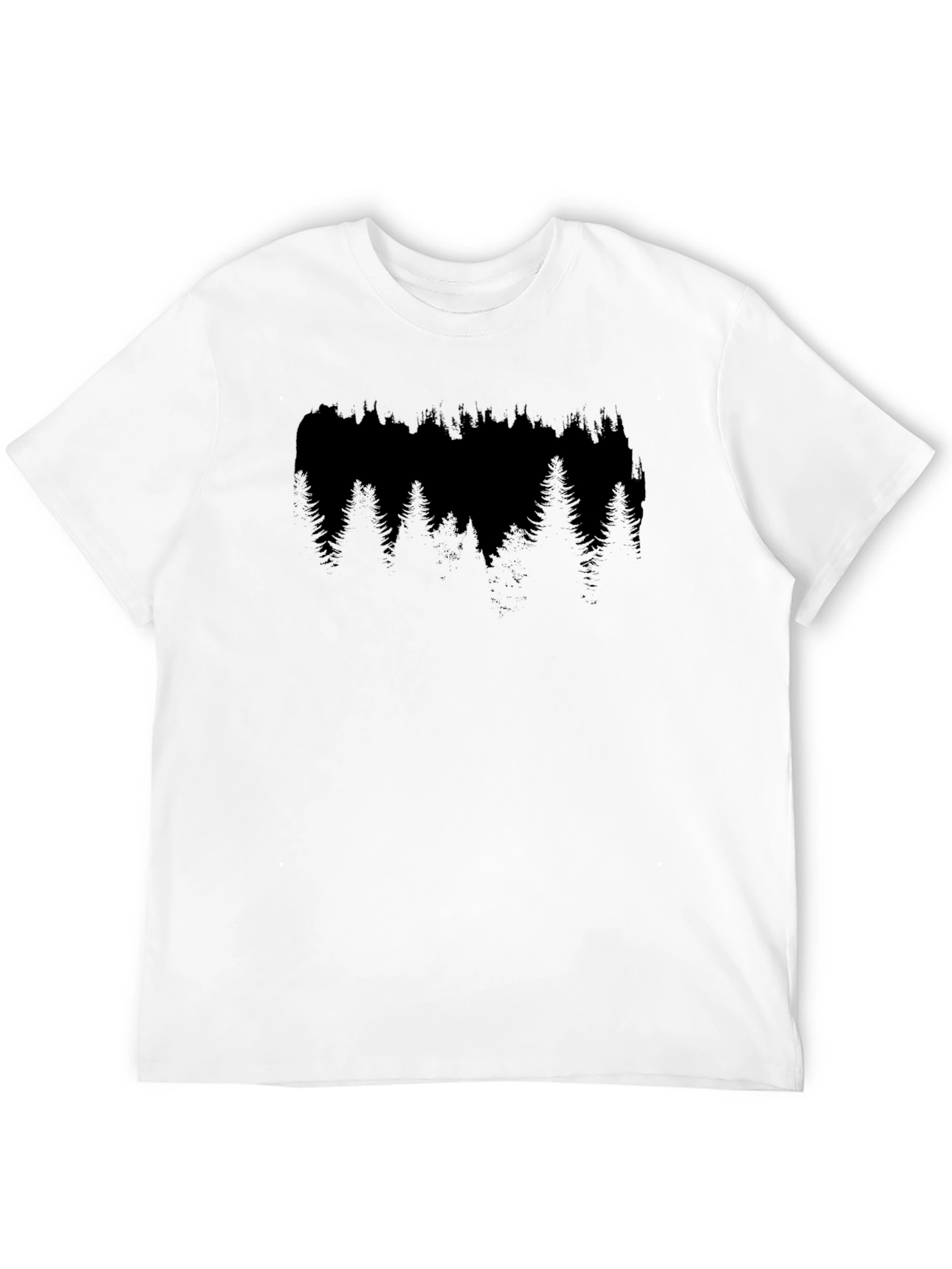 Mens Black Forest Tree Graphic T-Shirt