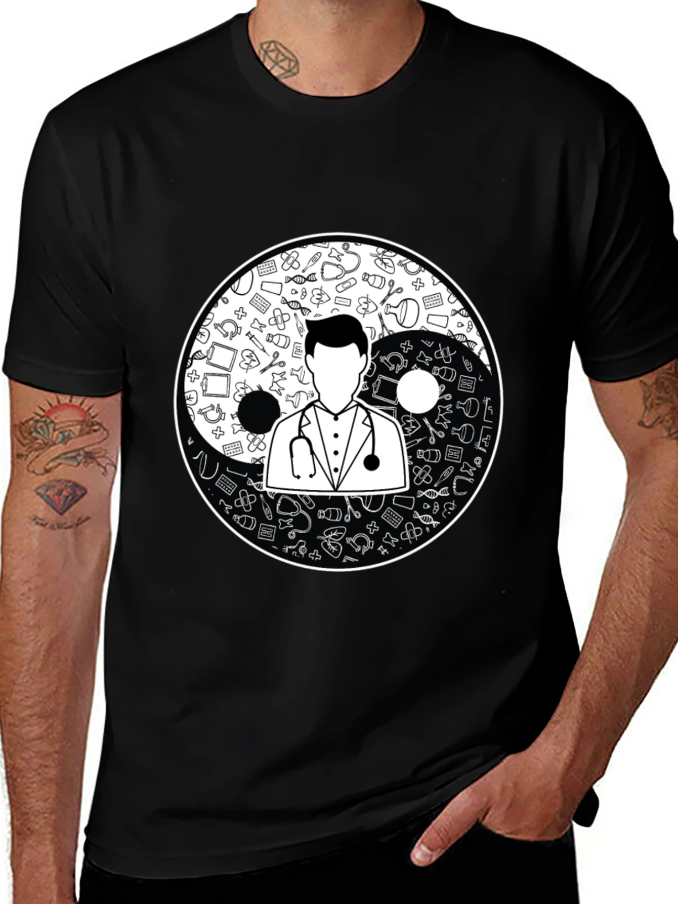 Yin Yang Doctor T-Shirt - Medical Professional Gift