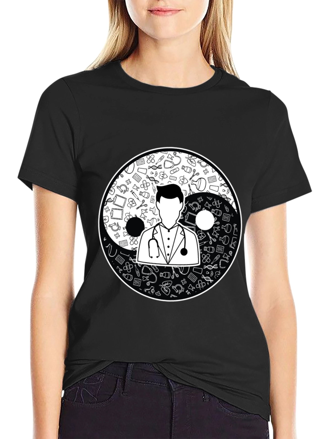 Yin Yang Doctor T-Shirt - Medical Professional Gift