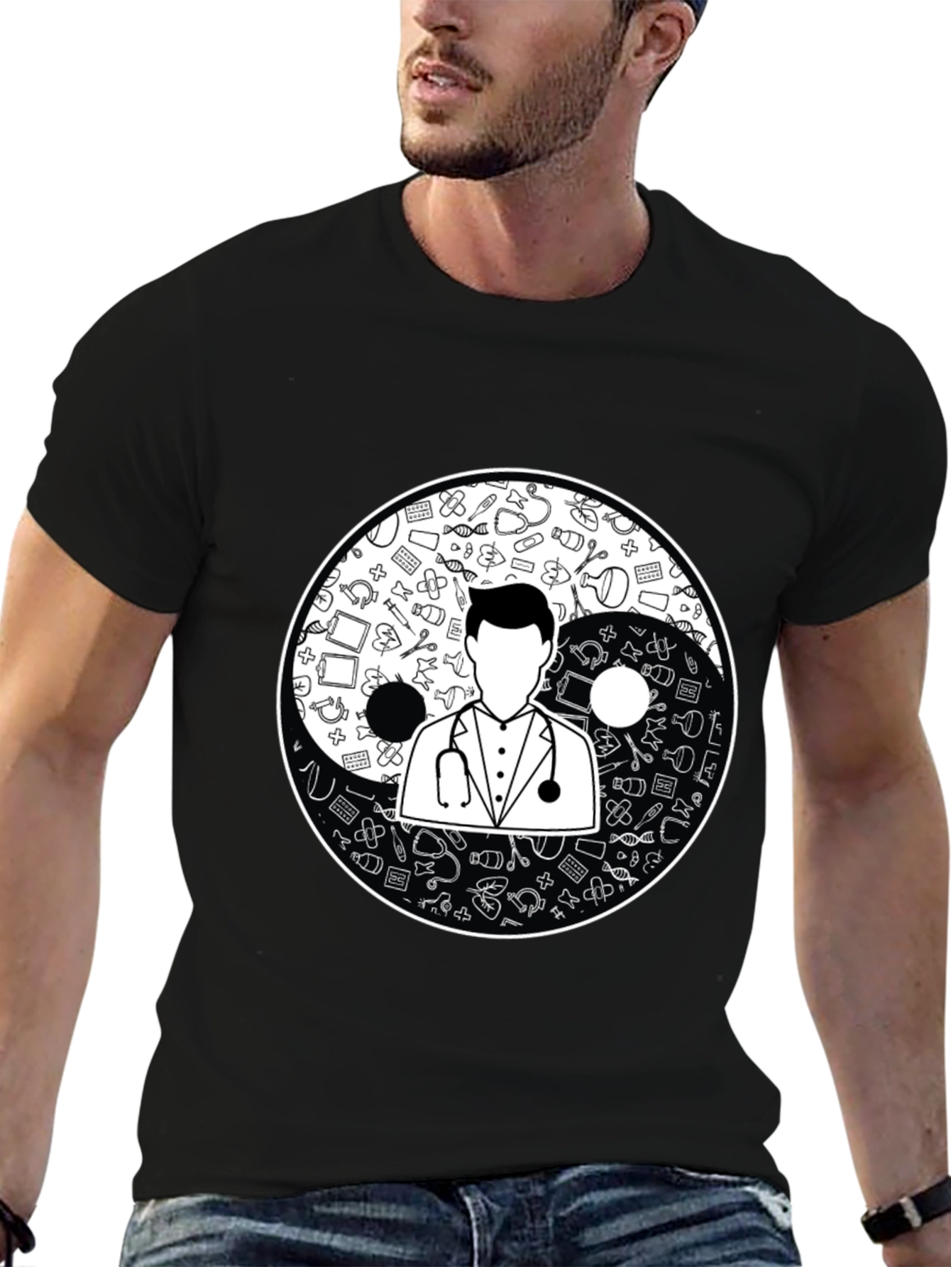 Yin Yang Doctor T-Shirt - Medical Professional Gift