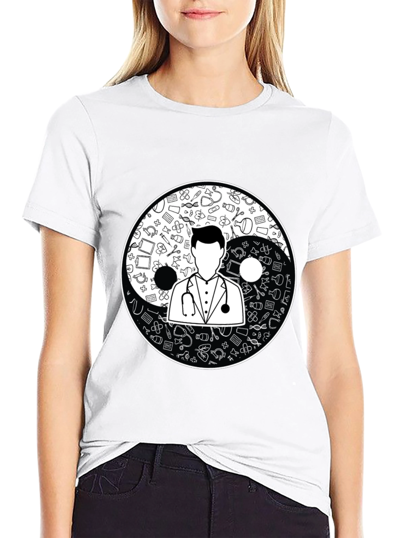 Yin Yang Doctor T-Shirt - Medical Professional Gift