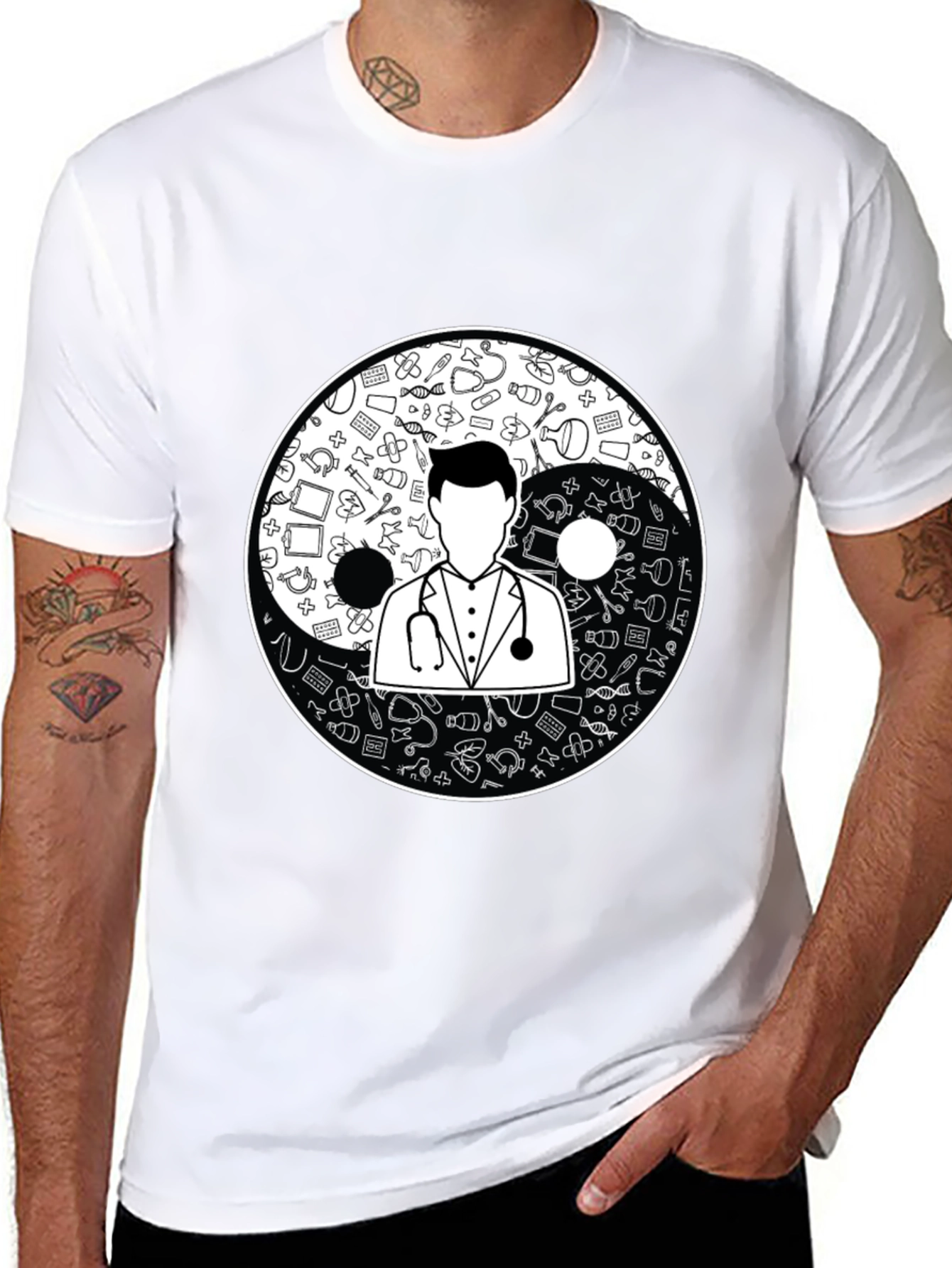 Yin Yang Doctor T-Shirt - Medical Professional Gift