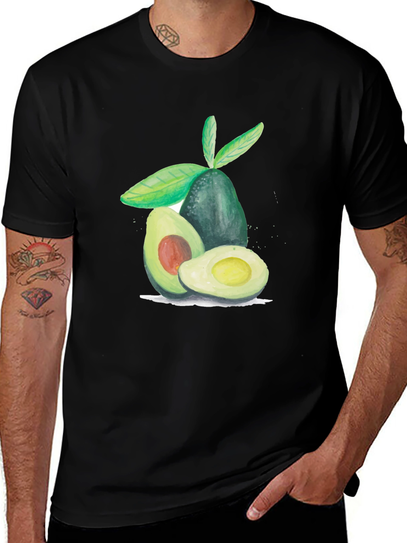 Avocado Graphic Tee - Casual Fruit Print T-Shirt