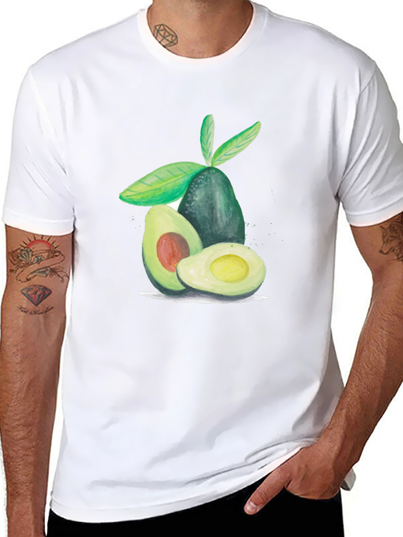 Avocado Graphic Tee - Casual Fruit Print T-Shirt