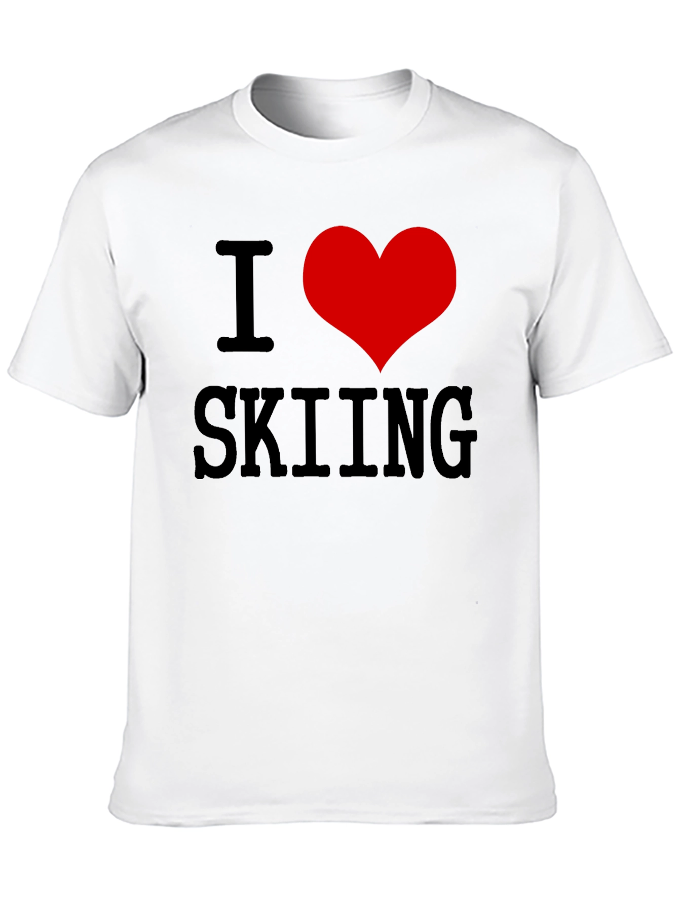 I Heart Skiing T-Shirt - Black Cotton Tee
