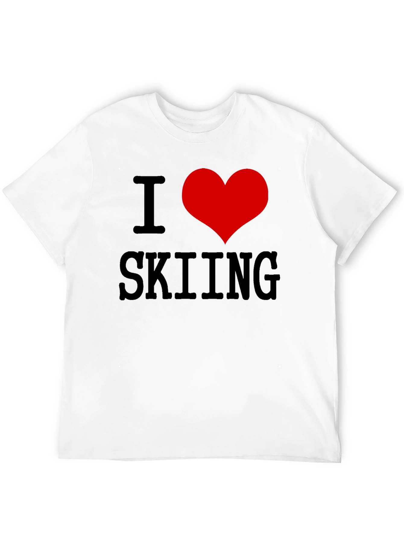 I Heart Skiing T-Shirt - Black Cotton Tee