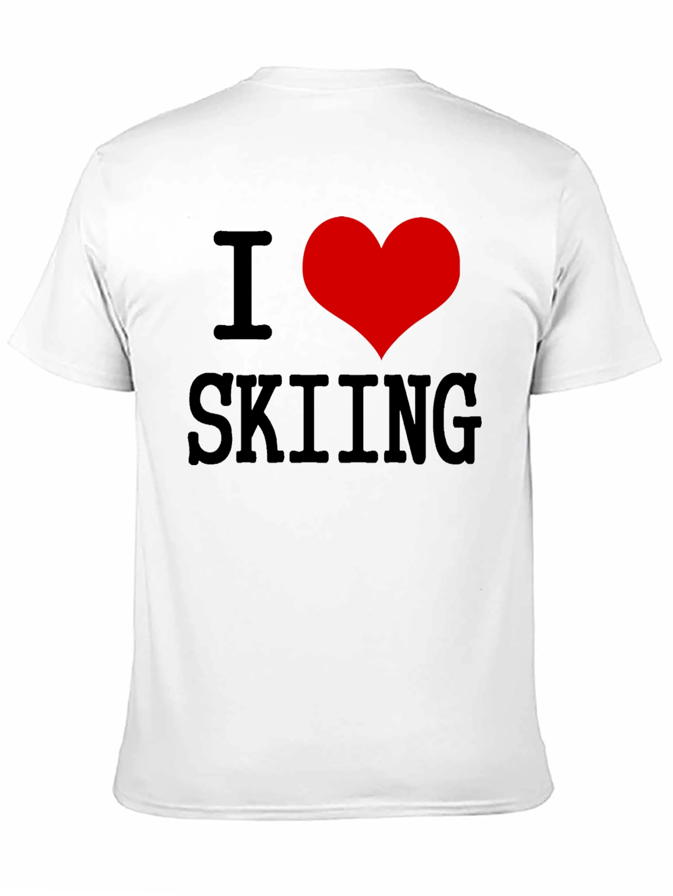 I Heart Skiing T-Shirt - Black Cotton Tee