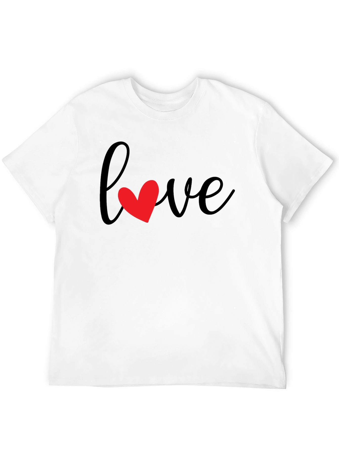 Love Heart Graphic Black T-Shirt
