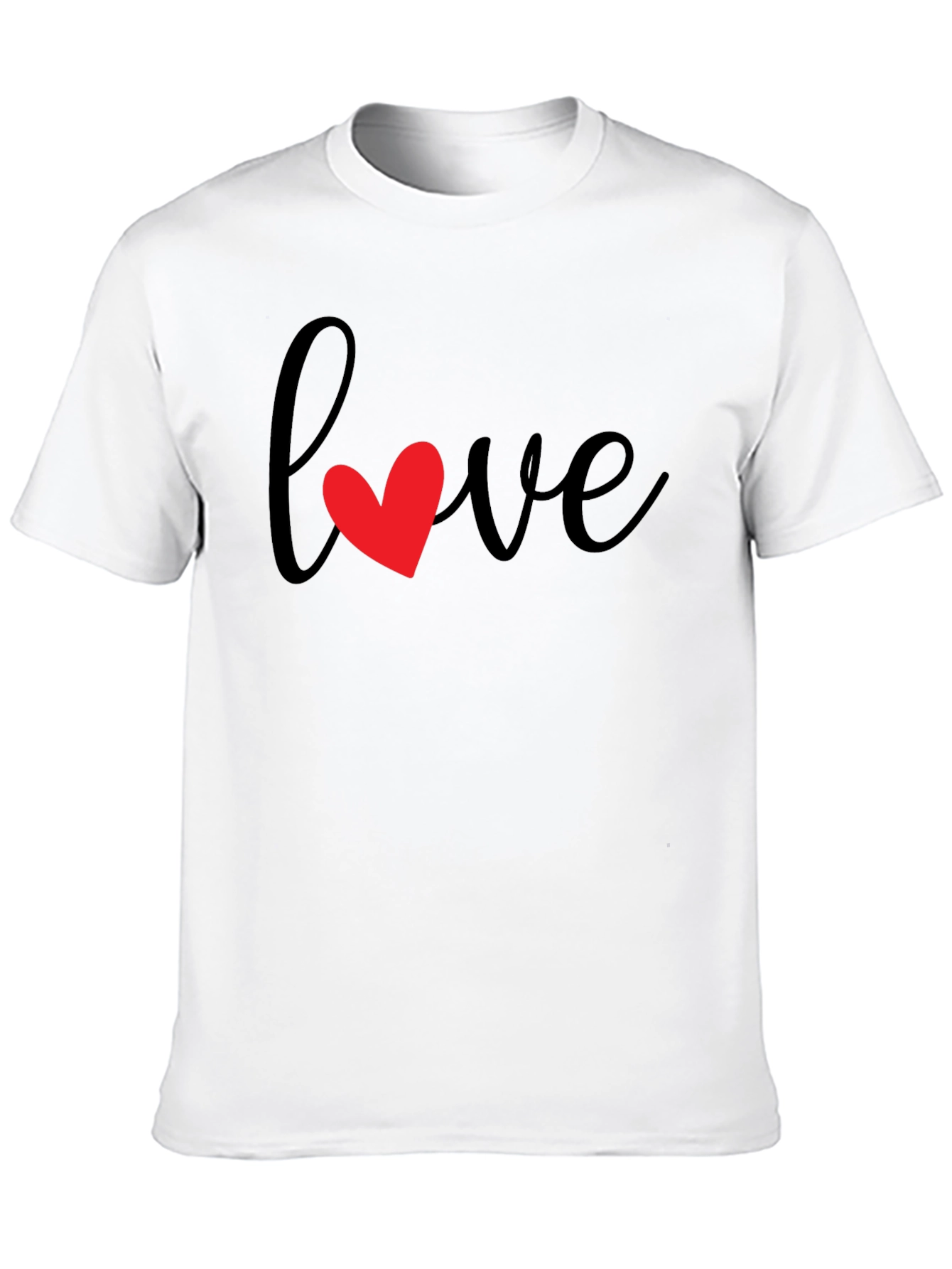 Love Heart Graphic Black T-Shirt