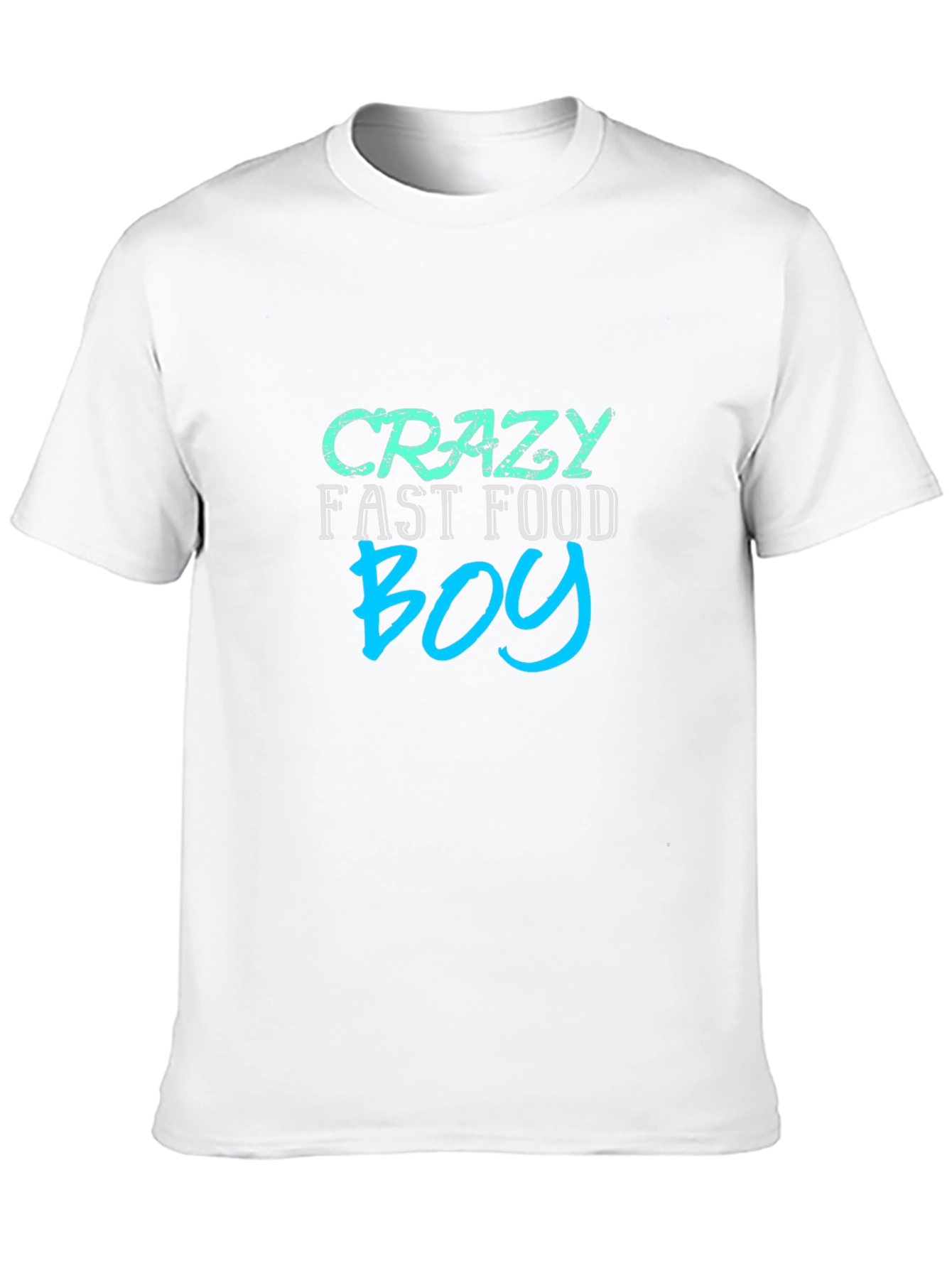 Crazy Fast Food Boy Black Graphic Tee