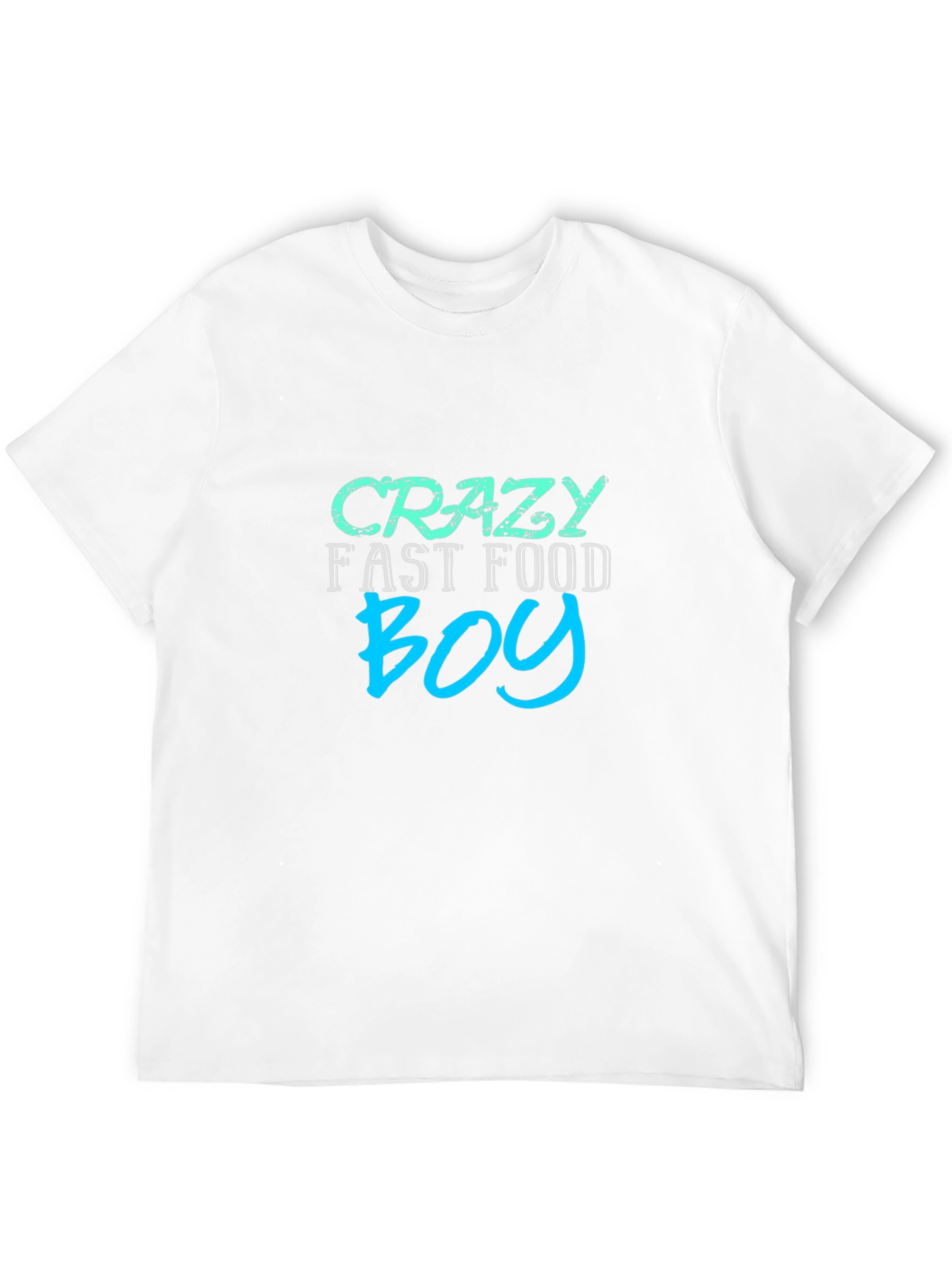 Crazy Fast Food Boy Black Graphic Tee