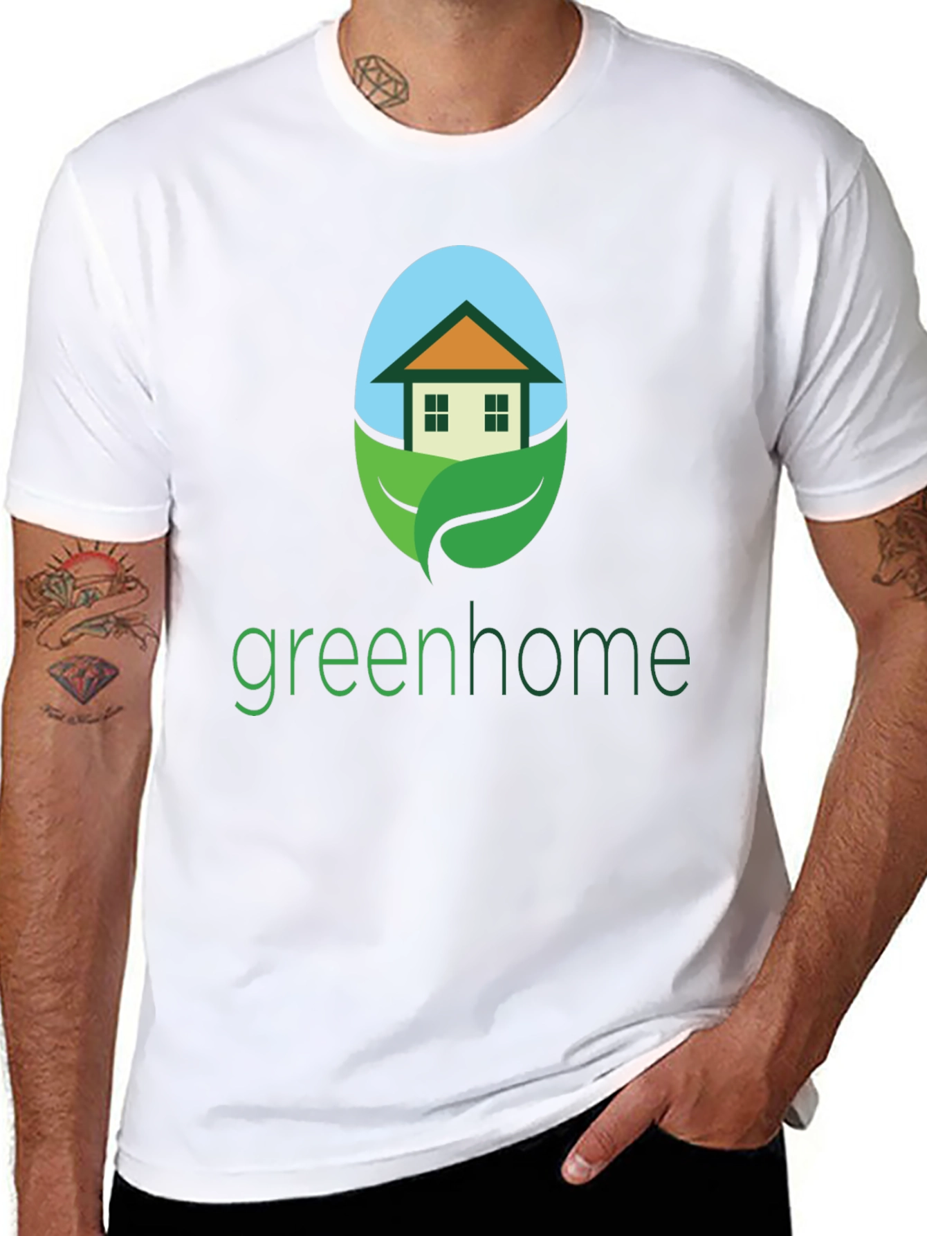 Green Home Graphic Tee - Eco-Friendly Design
