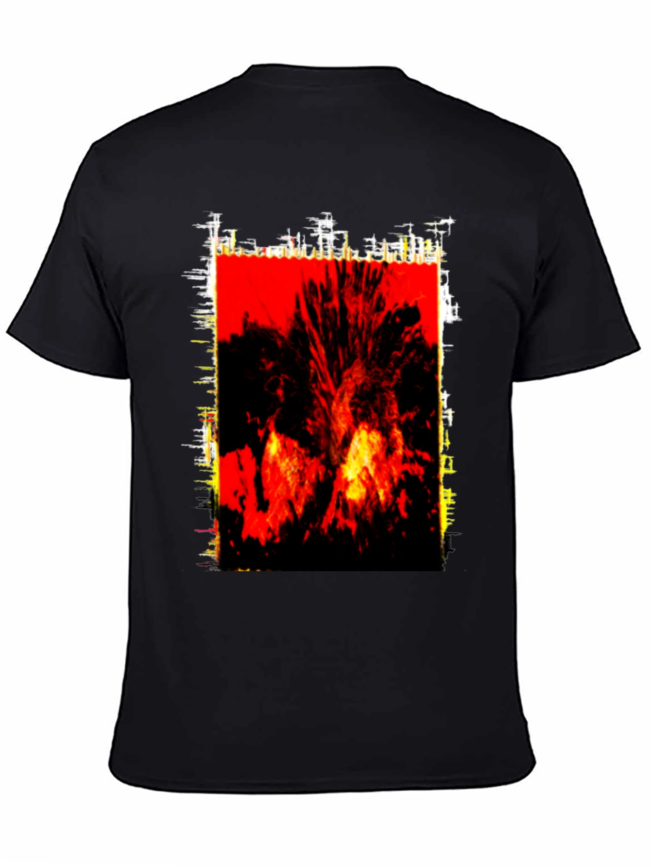 Fiery Graphic Print Black T-Shirt