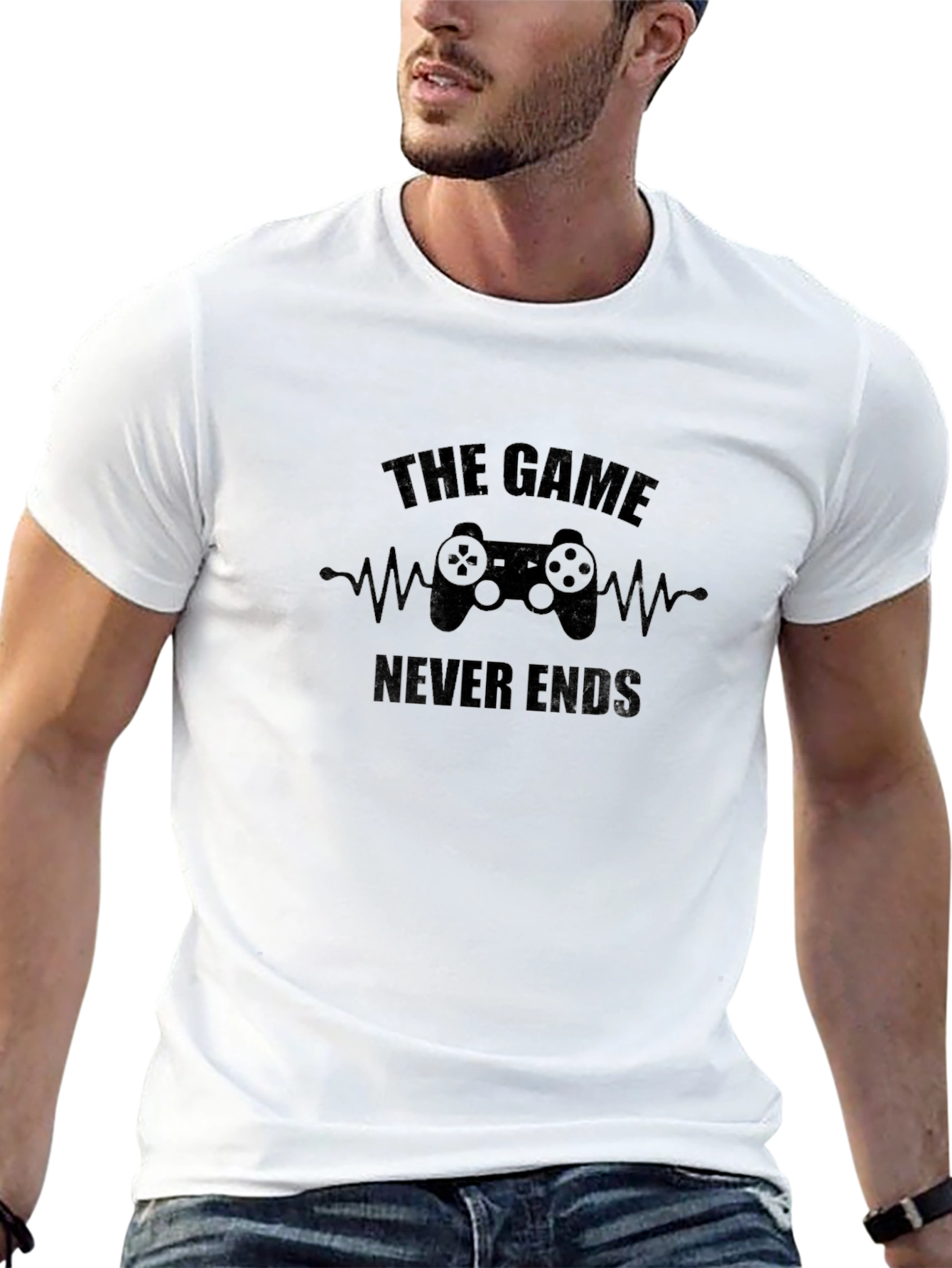 The Game Never Ends Black T-Shirt for Gamers