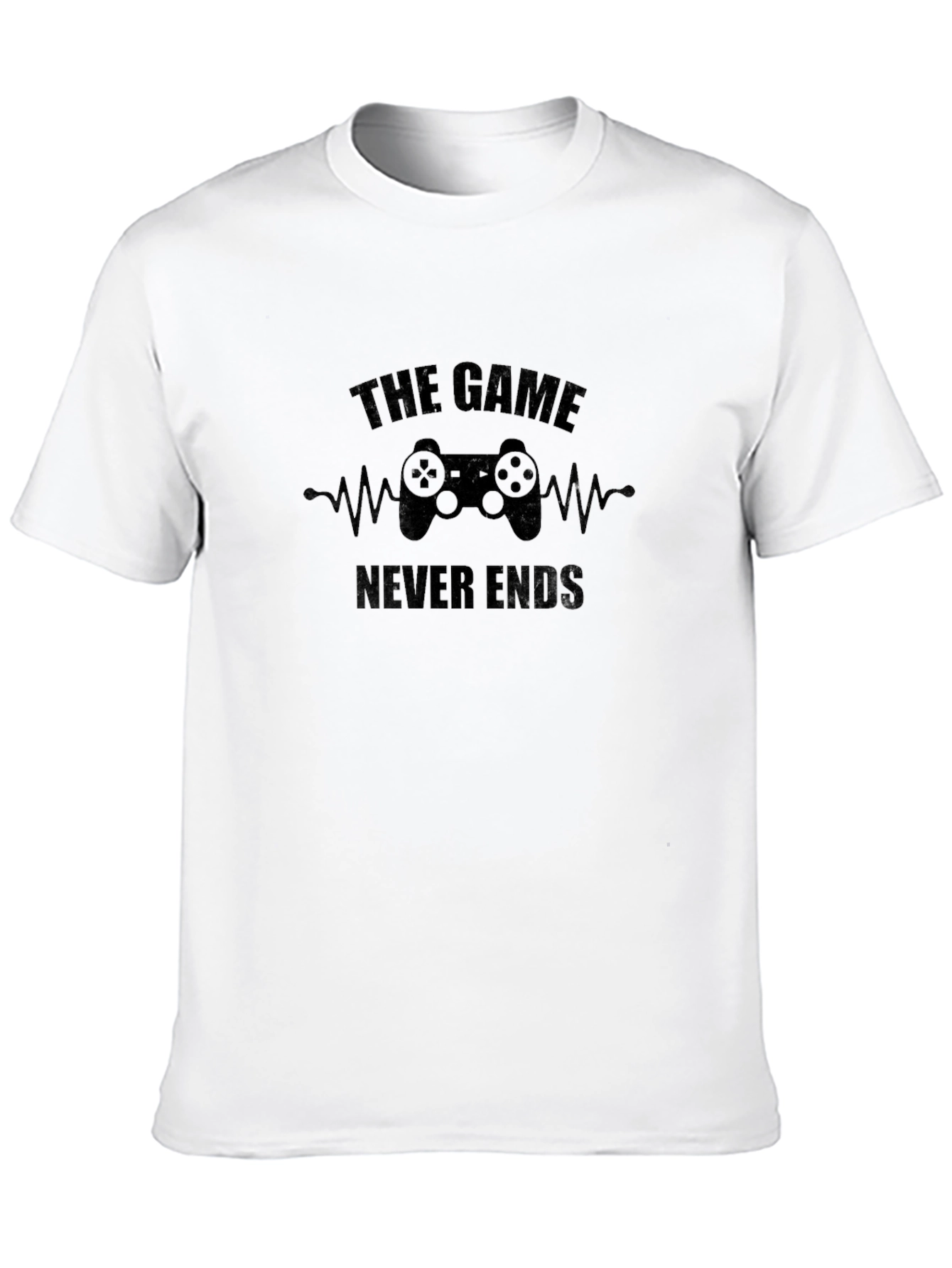 The Game Never Ends Black T-Shirt for Gamers