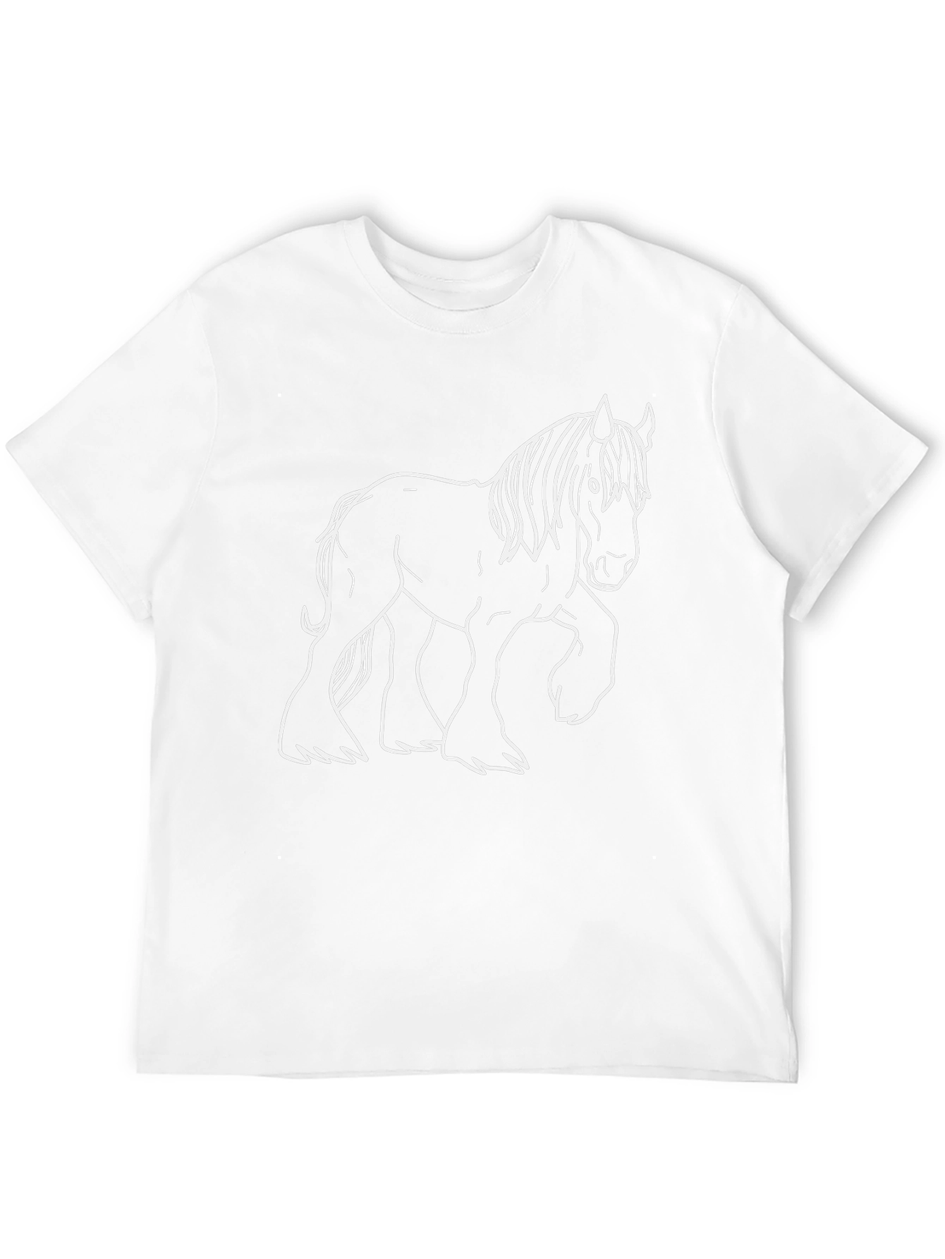 Horse Outline Black T-Shirt