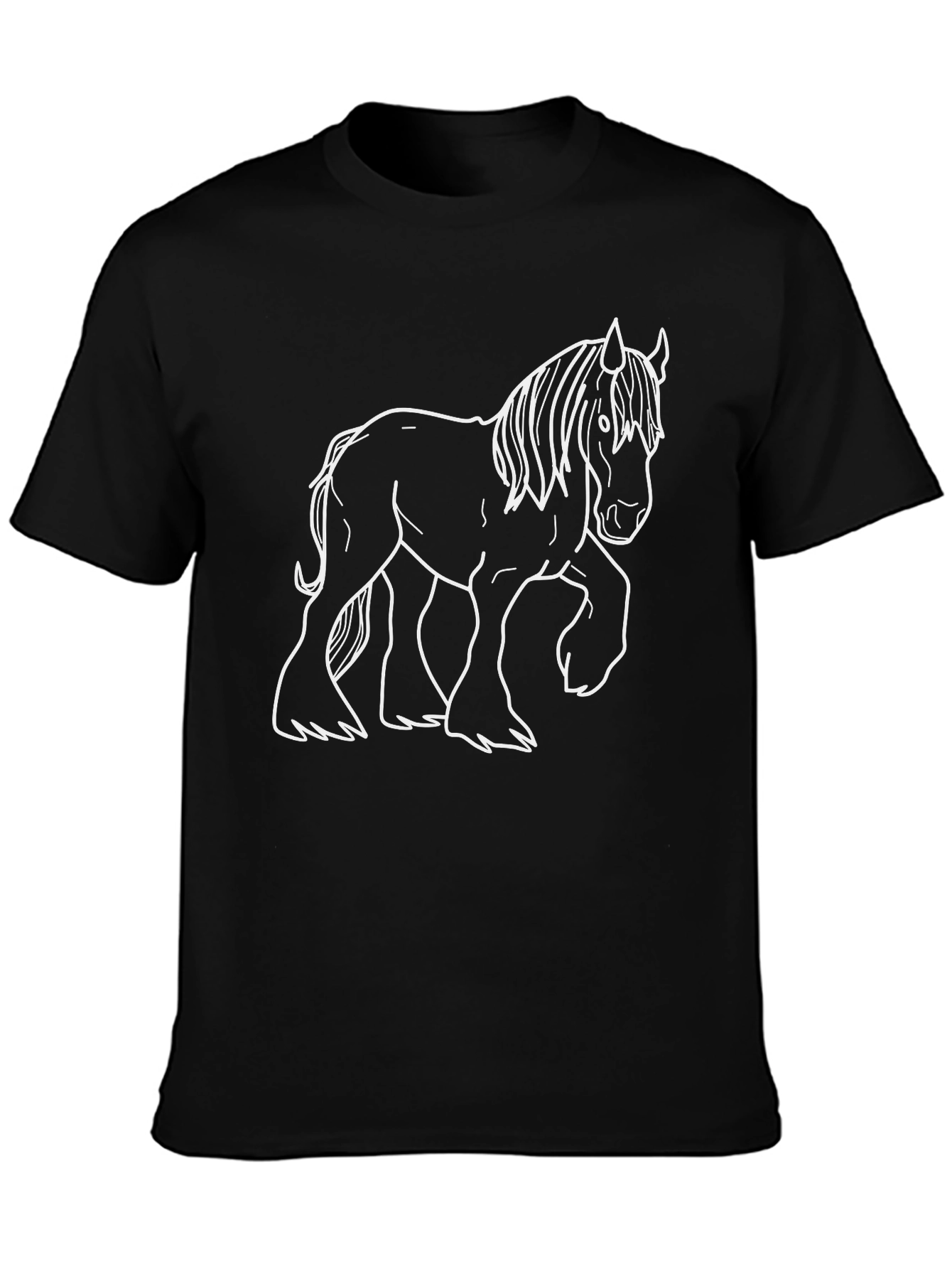 Horse Outline Black T-Shirt