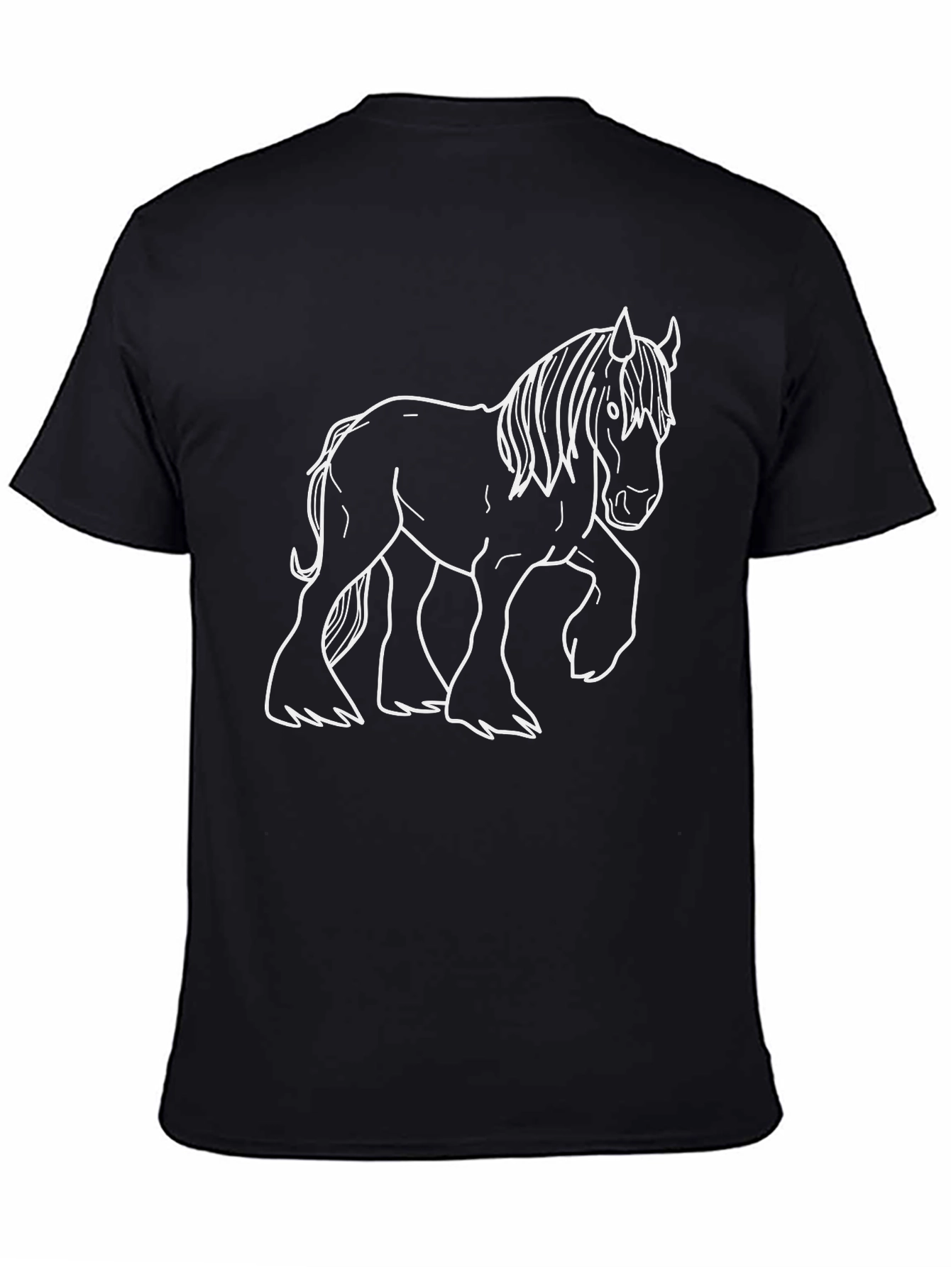 Horse Outline Black T-Shirt