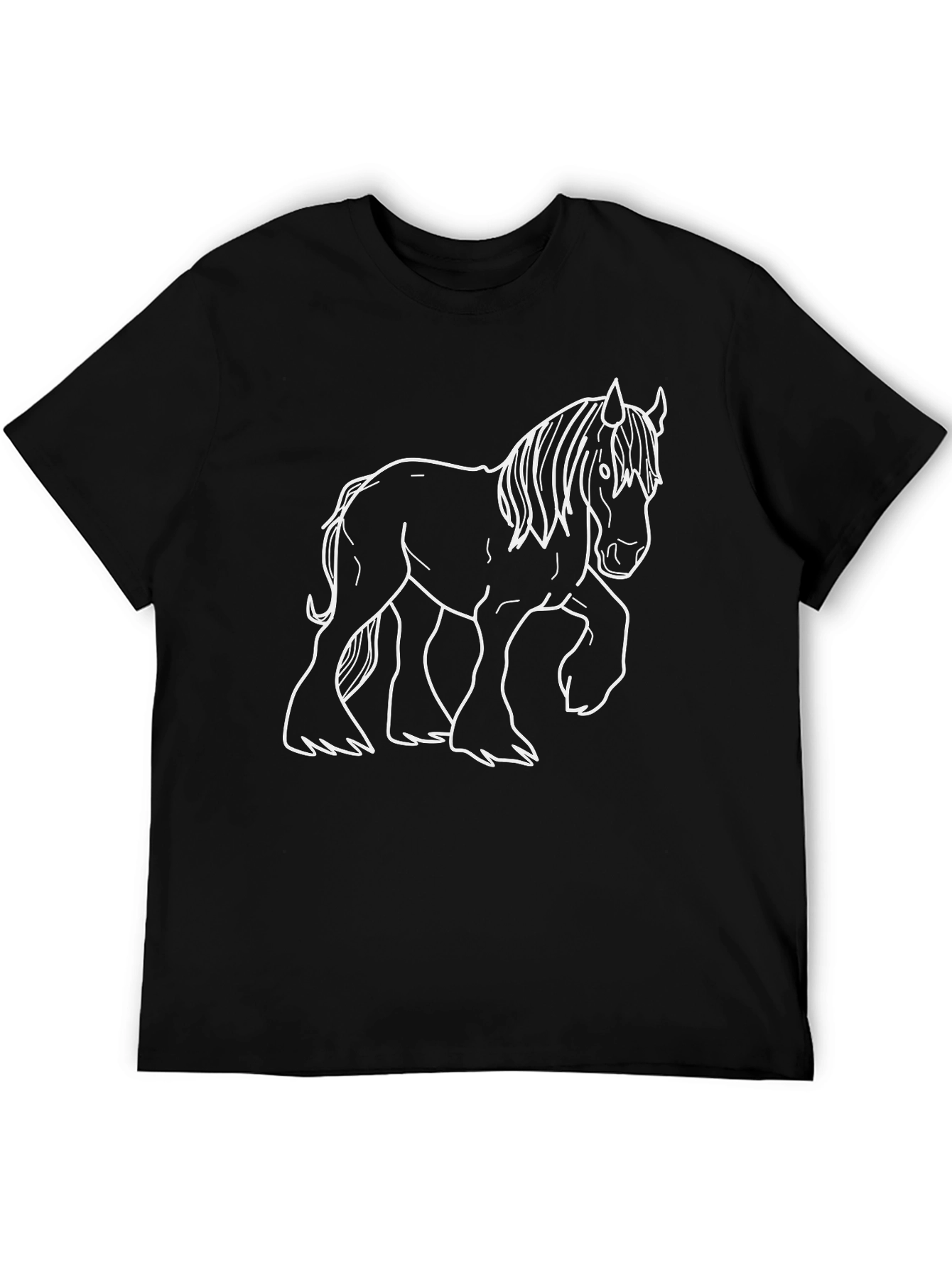 Horse Outline Black T-Shirt