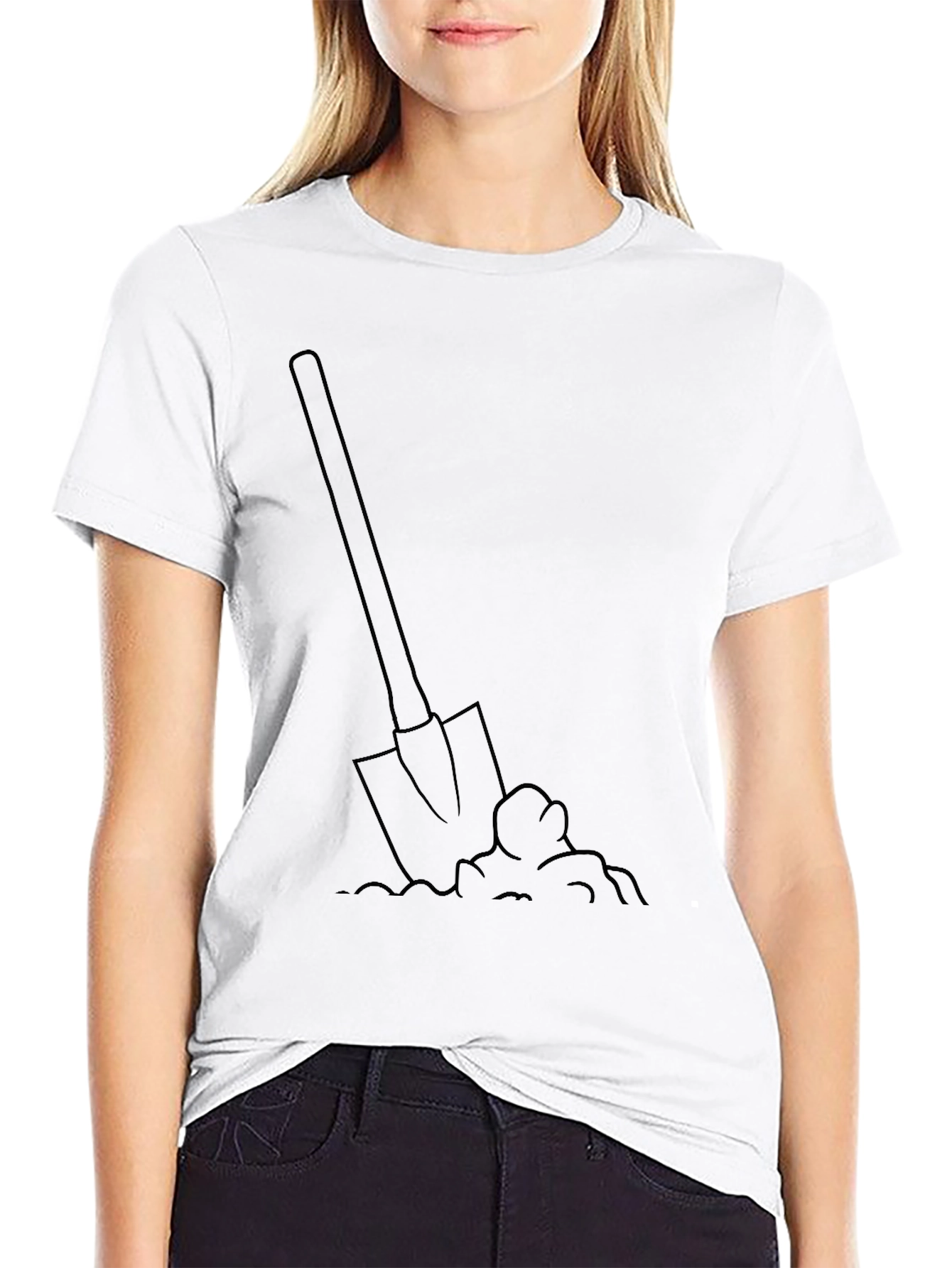 Shovel Graphic T-Shirt - Black Cotton Tee
