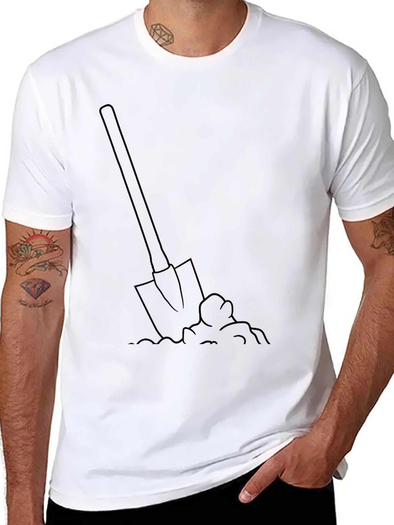 Shovel Graphic T-Shirt - Black Cotton Tee