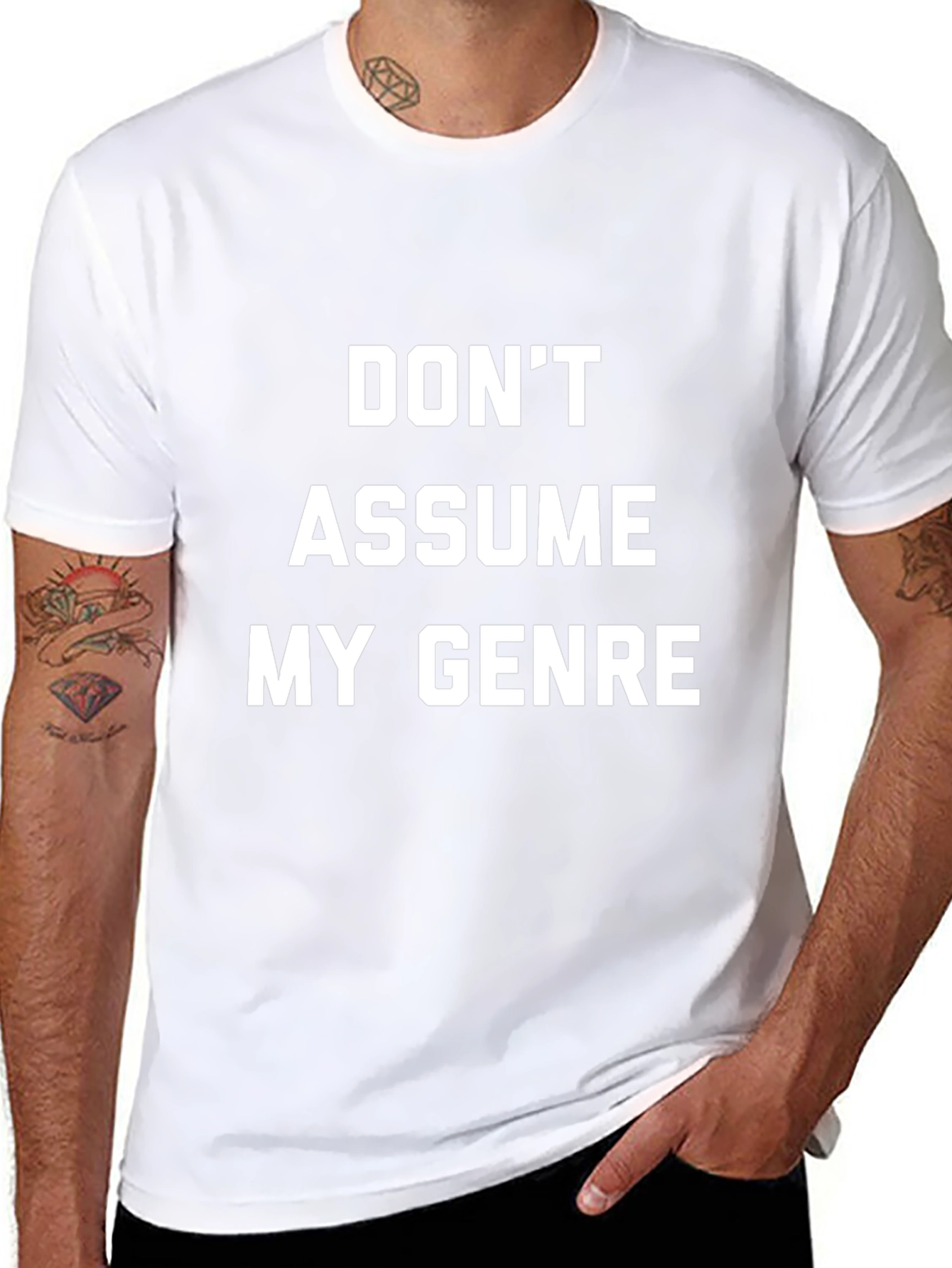 Dont Assume My Genre Graphic Tee - Black